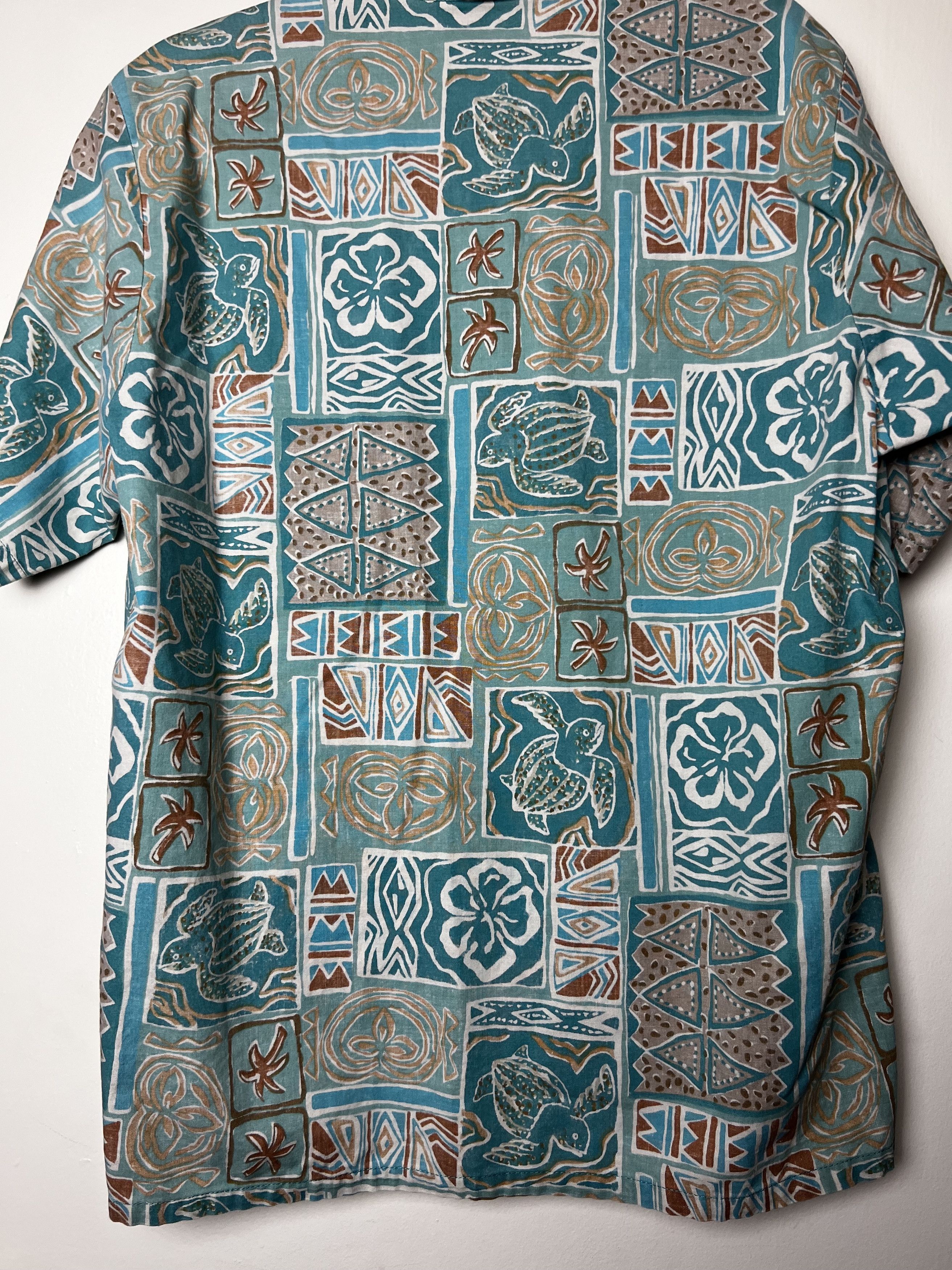 Vintage Vntg 70s Hawaiian Aloha Shirt: Barefoot in Paradise Abstract Size US L / EU 52-54 / 3 - 11 Thumbnail