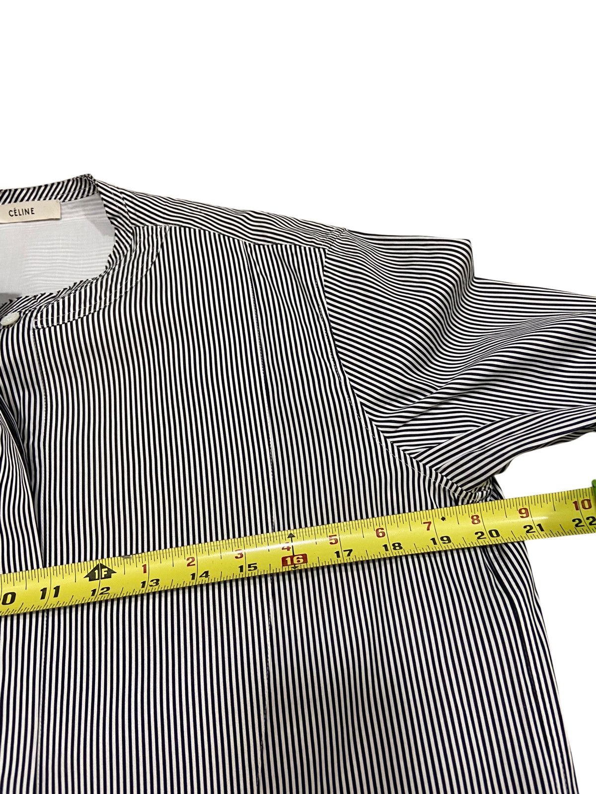 Celine × Designer Celine Women’s Striped Long Sleeve Button Up Dress Size S / US 4 / IT 40 - 13 Thumbnail
