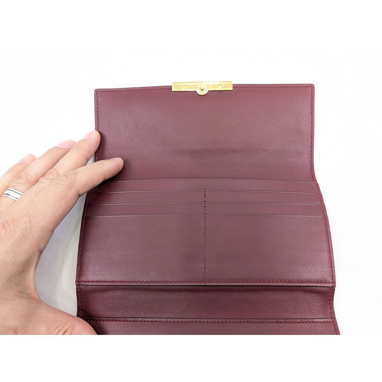 Bottega Veneta o1rshd1 Size: OS / French Calf Nappa Wallet in Bordeaux/Gold Size ONE SIZE - 9 Thumbnail