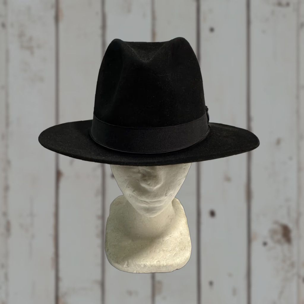 Stetson VINTAGE Fedora Hat John B. Stetson "The Imperial" Black Fur Felt Size 7 1/8 Bencraft NY Mens Size ONE SIZE - 1 Thumbnail