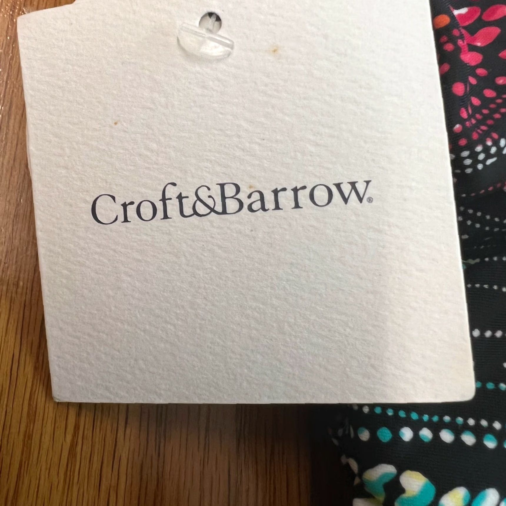 Croft & Barrow Croft & Barrow Womens Tankini Top Black Printed Padded Side Drawstring Size 6 D Size M / US 6-8 / IT 42-44 - 5 Thumbnail