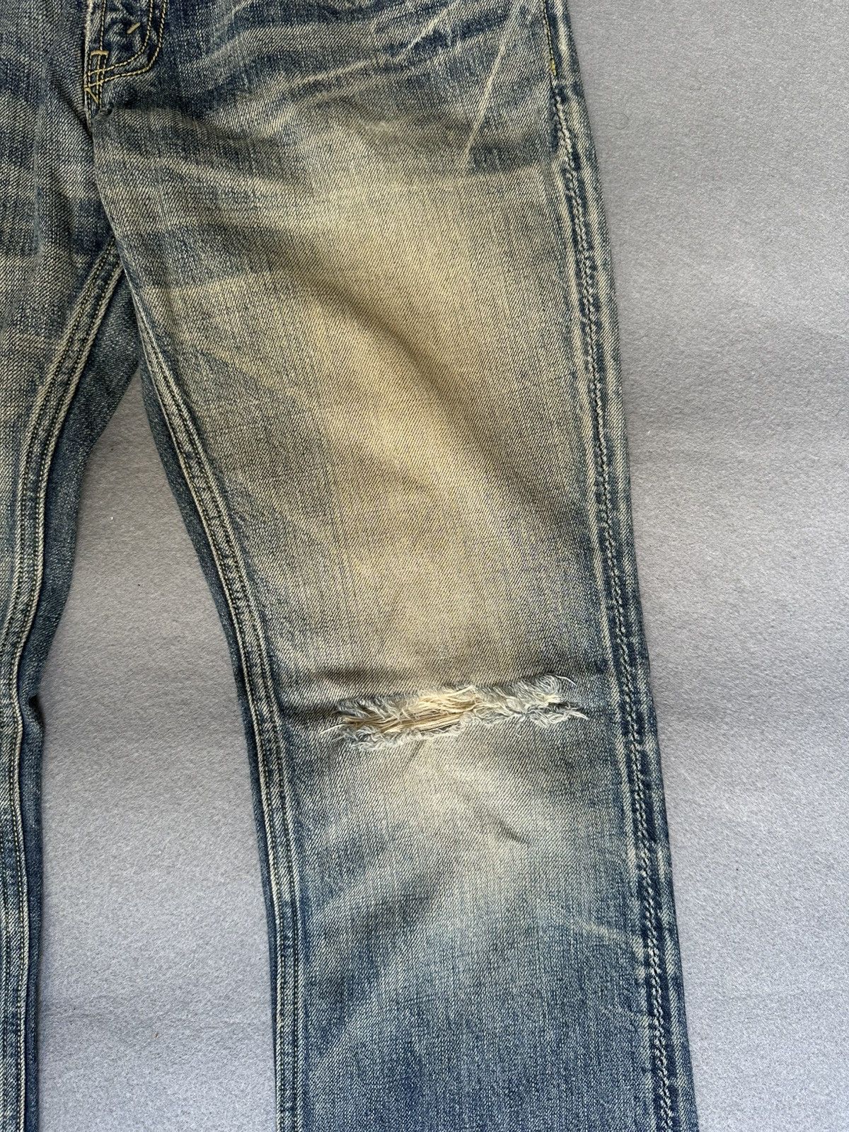 Japanese Brand Rodeo Crowns Japan Blue Faded Distressed Denim Size US 31 - 8 Thumbnail