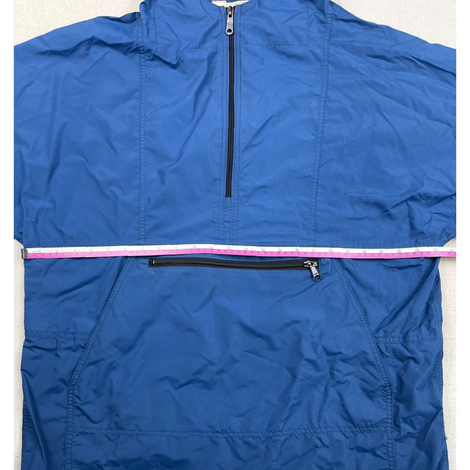 Vintage VINTAGE LL BEAN Windbreaker Jacket Hooded Anorak Mens L Blue Nylon 1/4 Zip All Seasons USA 90s Mens Size US L / EU 52-54 / 3 - 4 Thumbnail