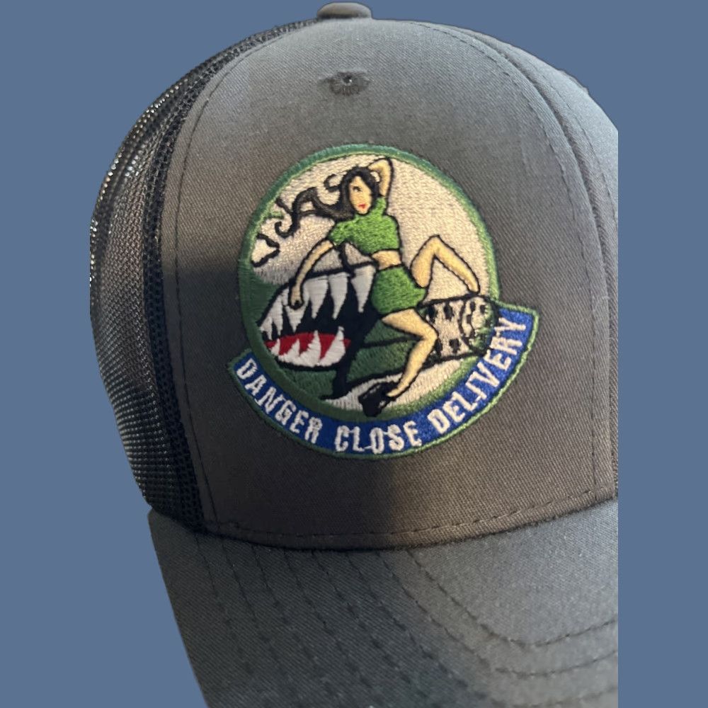 Vintage Danger Close Delivery Hat Yupoong SnapBack One Size Men Gray Cotton Polyester Spandex Canvas Adjustable Stickers Size ONE SIZE - 1 Thumbnail