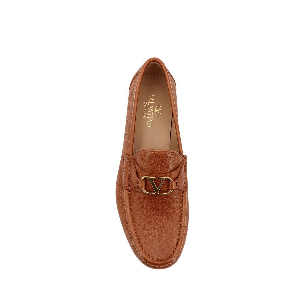 VALENTINO GARAVANI $980 Tobacco Leather Loafers New (Men\'s s