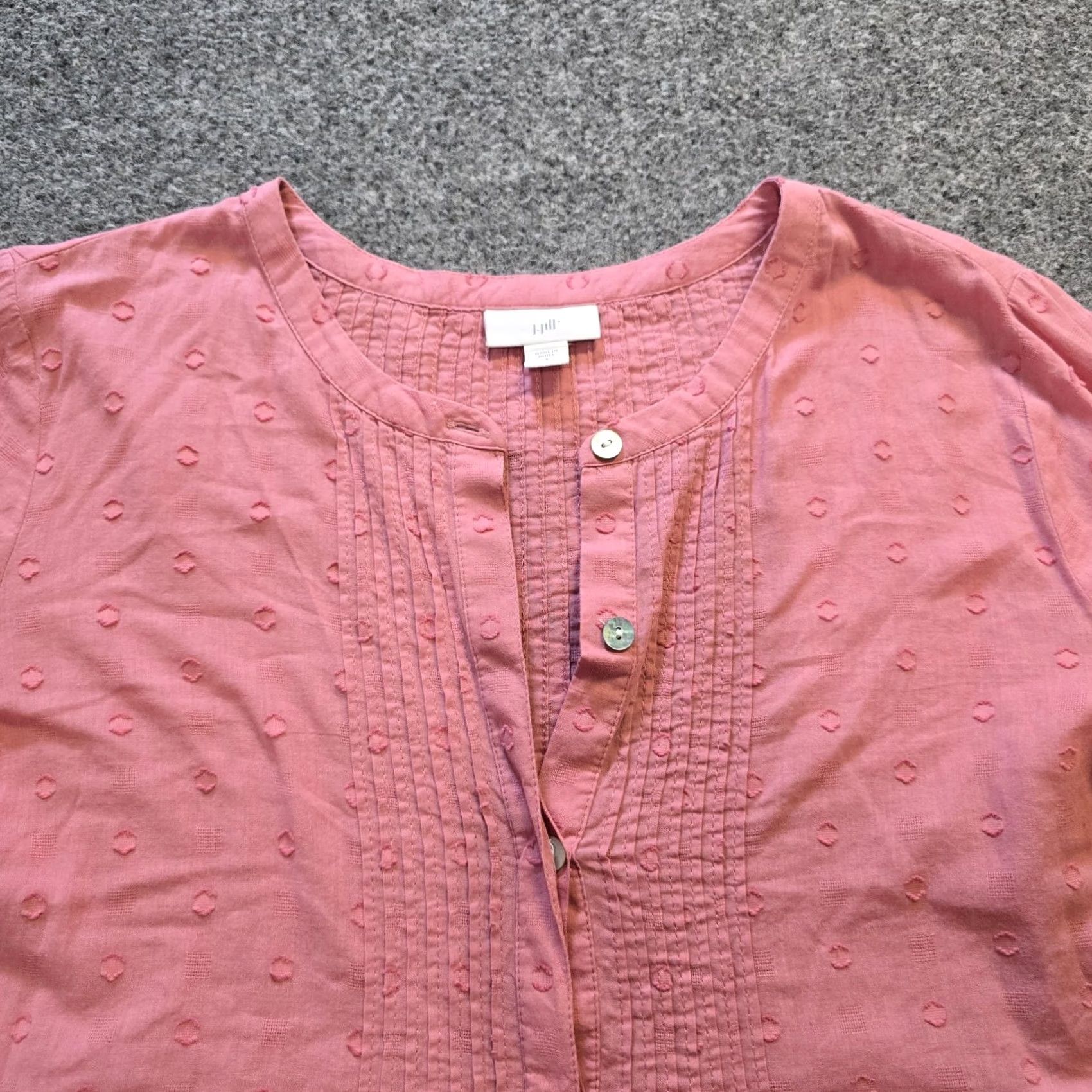 J. Jill J. Jill Top Womens Small Petite Pink Embroidered Peasant Popover A Line Casual Shirt Size S / US 4 / IT 40 - 2 Thumbnail