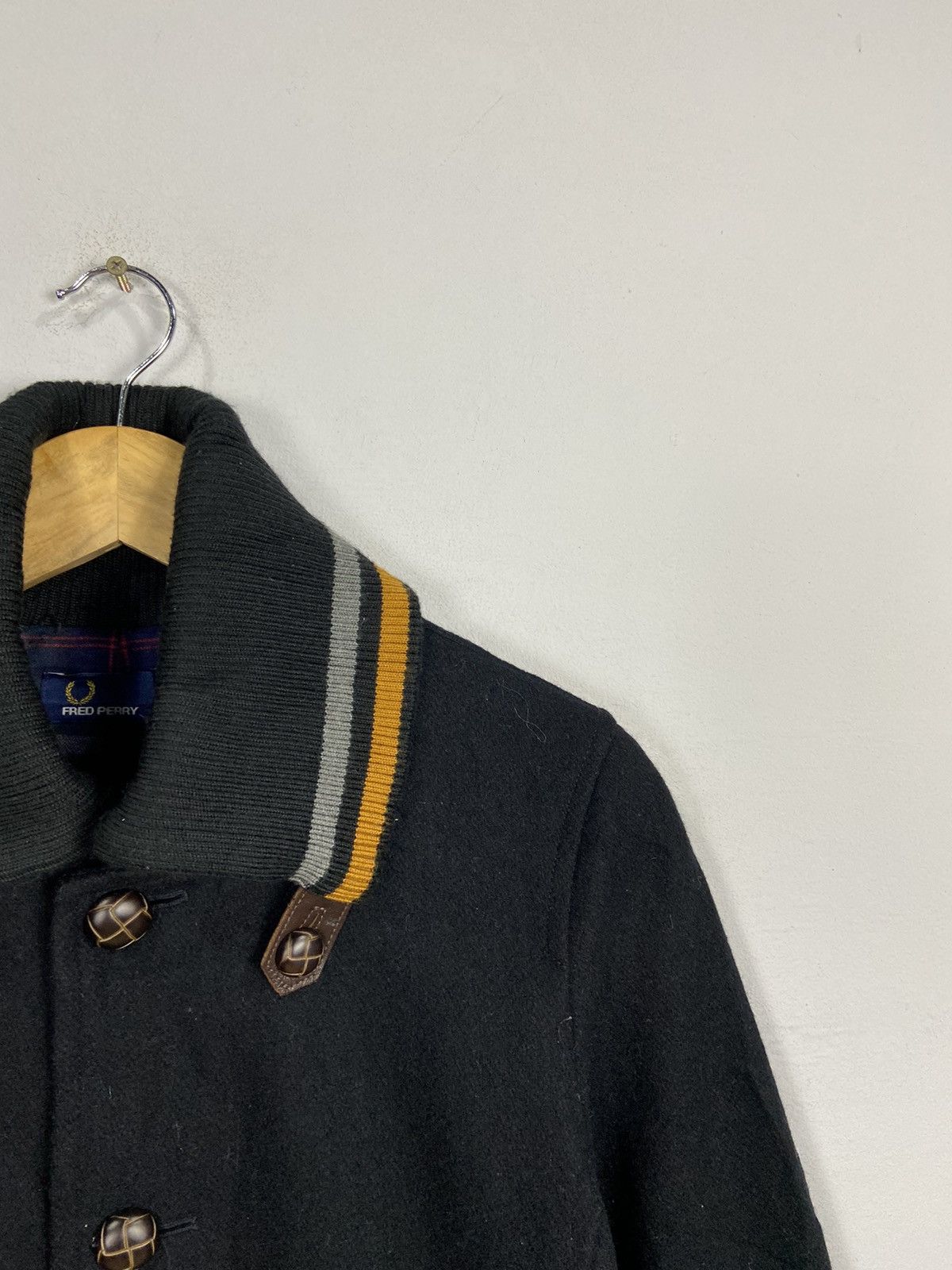 Fred Perry × Other Fred Perry Black Mustard Ribbed Wool Jacket Size US S / EU 44-46 / 1 - 4 Thumbnail