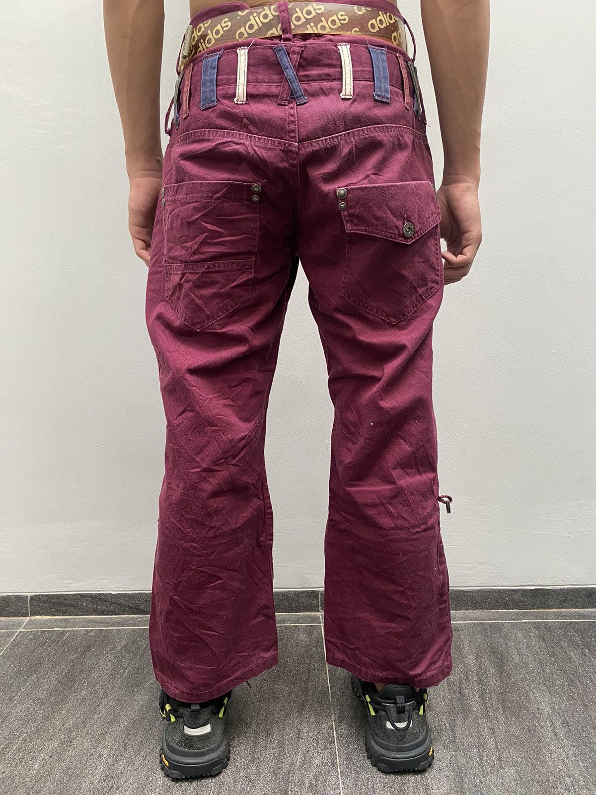 If Six Was Nine × Japanese Brand × Seditionaries Double Focus Double Waist Goth Burgundy Pants Size US 31 - 3 Thumbnail