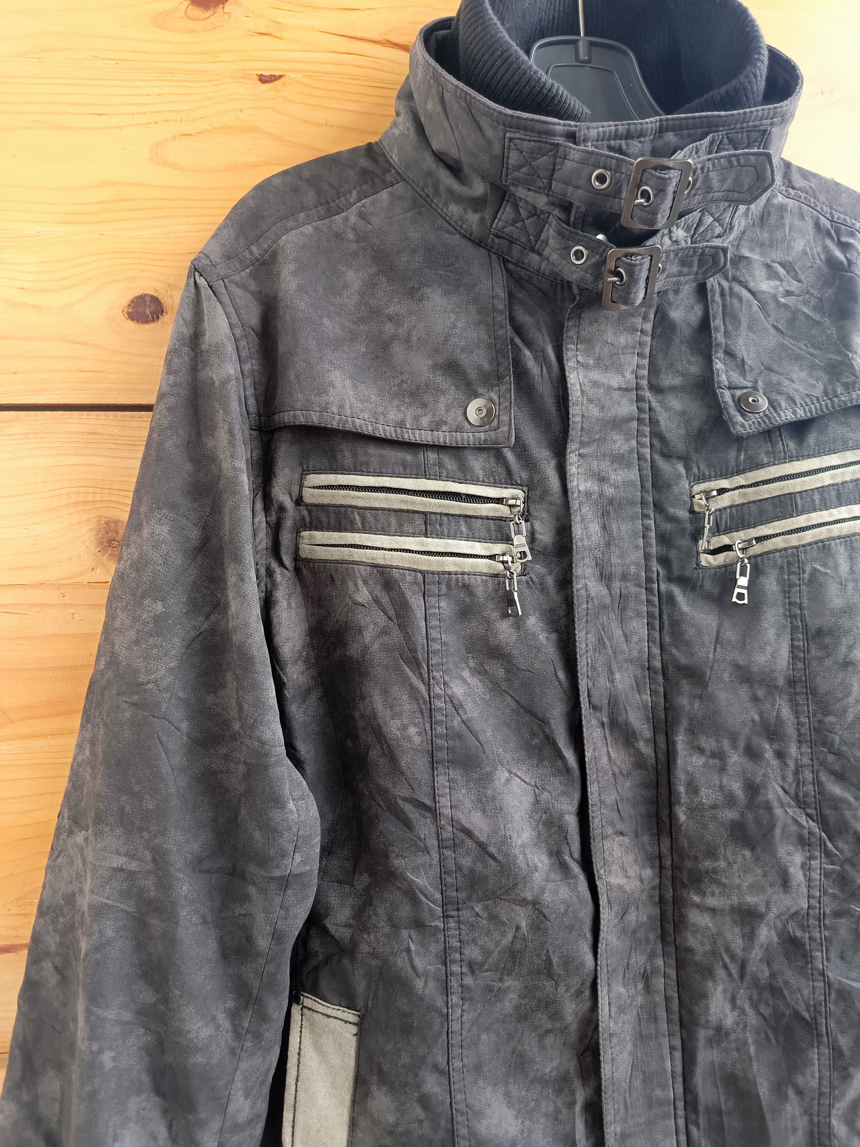 14th Addiction Create Barefoot Double Layer Black Acid Wash Bondage Jacket Size US L / EU 52-54 / 3 - 6 Thumbnail