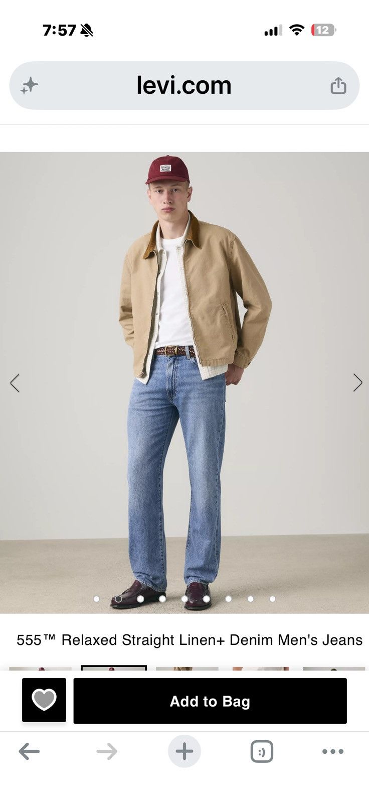 Levi's® Premium 555™ RELAXED STRAIGHT LINEN+ DENIM JEANS