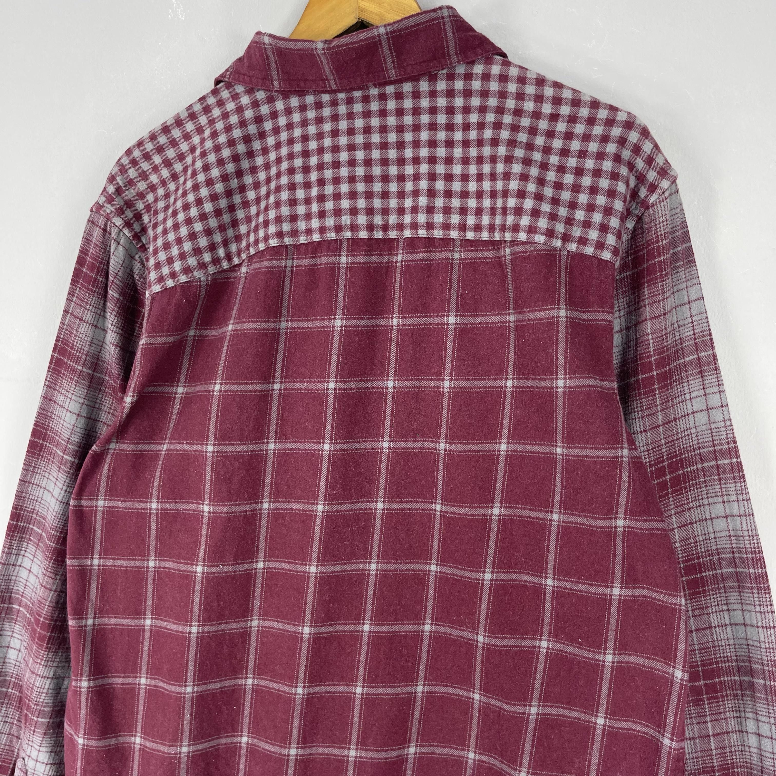 Flannel Vintage 90s Checkered Minimalist Flannel Reconstruct Shirt Size US L / EU 52-54 / 3 - 10 Thumbnail