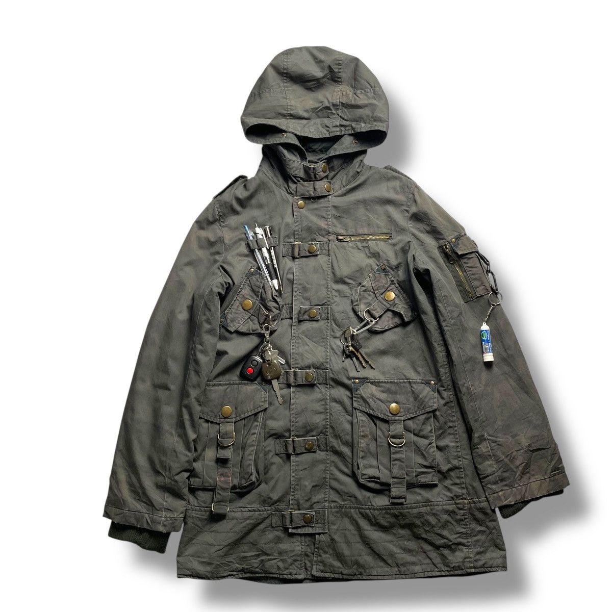 14th Addiction × Japanese Brand × Le Grande Bleu (L.G.B.) 🇯🇵 APAISER MULTIPOCKET BONDAGE PARKA JACKET Size US L / EU 52-54 / 3 - 1 Thumbnail