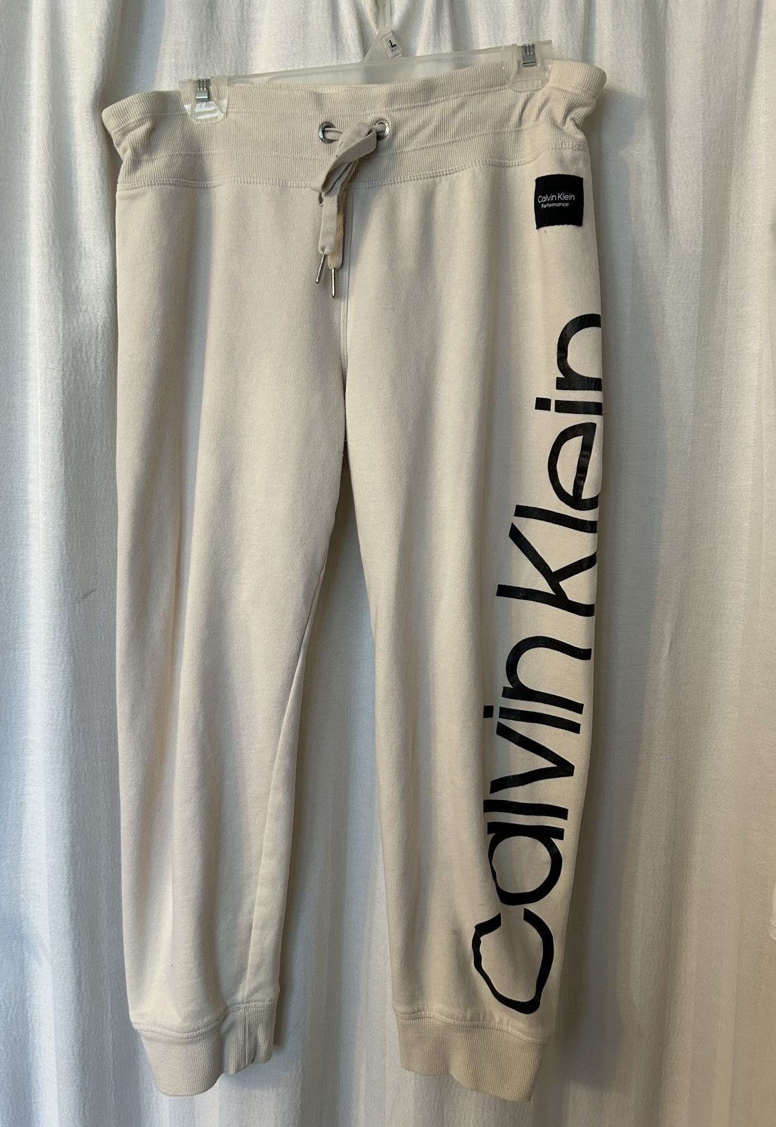 Calvin Klein Pants: white calvin klein performance large sweatpants Size 31" - 1 Thumbnail