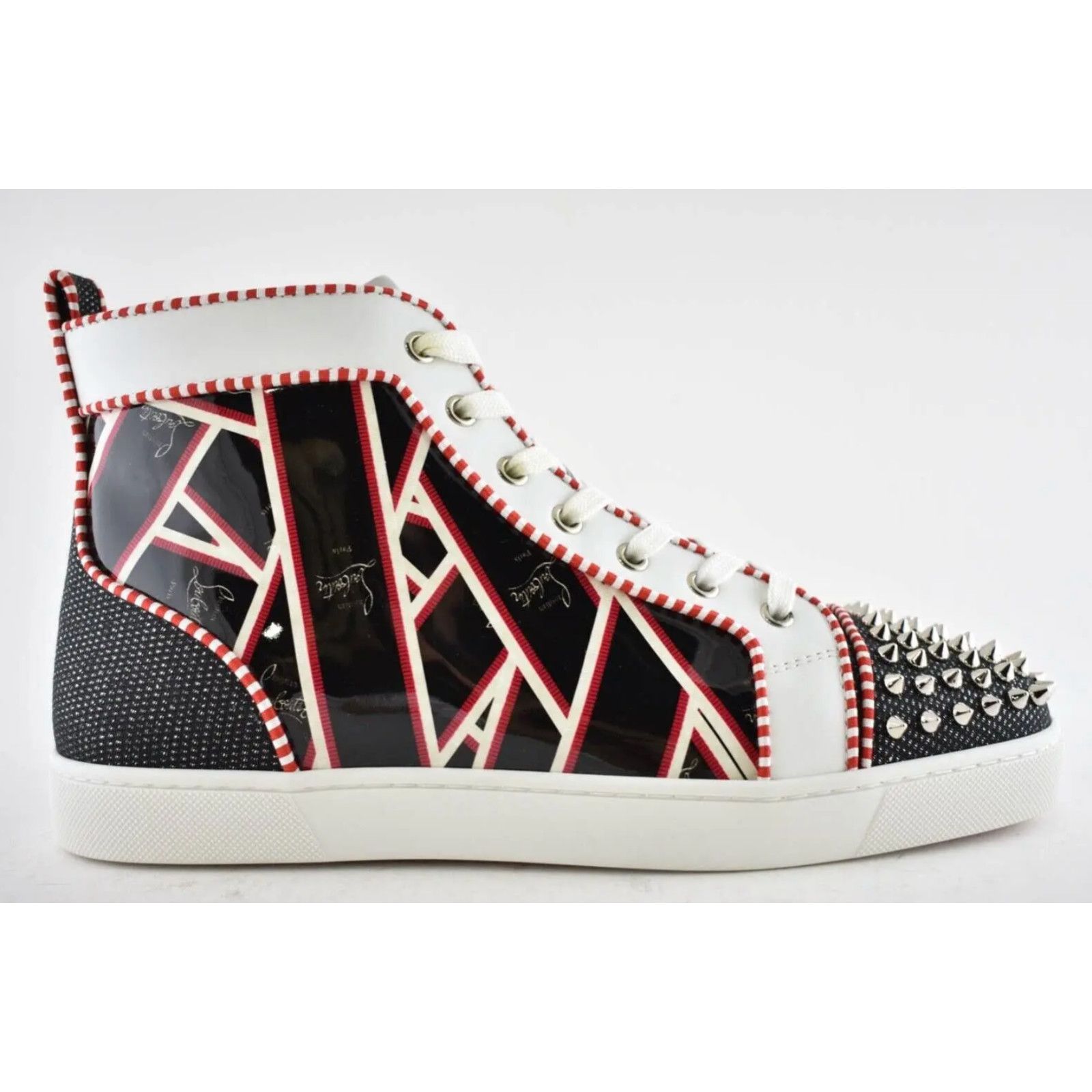 Christian Louboutin Christian Louboutin Mens Lou Spikes Orlato Flat Black Size US 9.5 / EU 42-43 - 2 Thumbnail