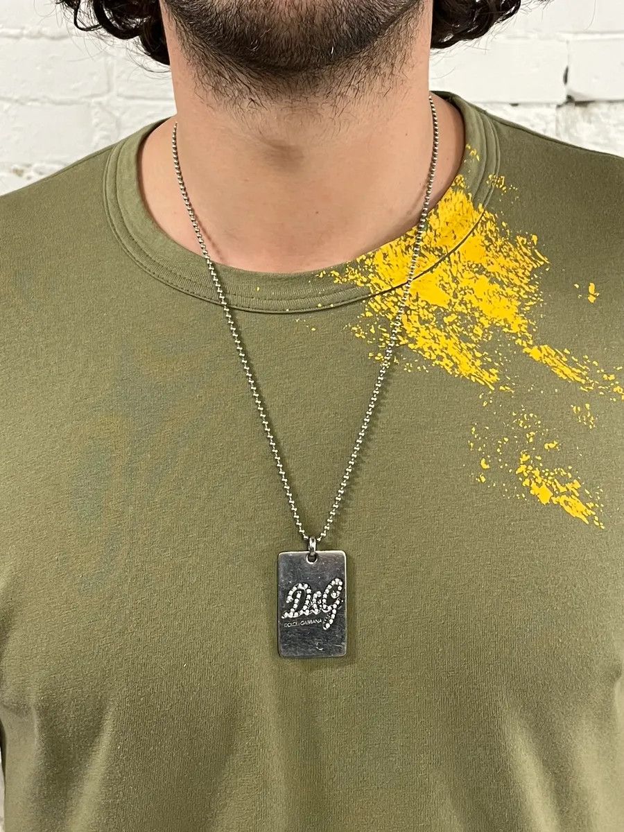 Dolce & Gabbana 2000s Dolce & Gabbana Pave Logo Necklace Size ONE SIZE - 2 Thumbnail