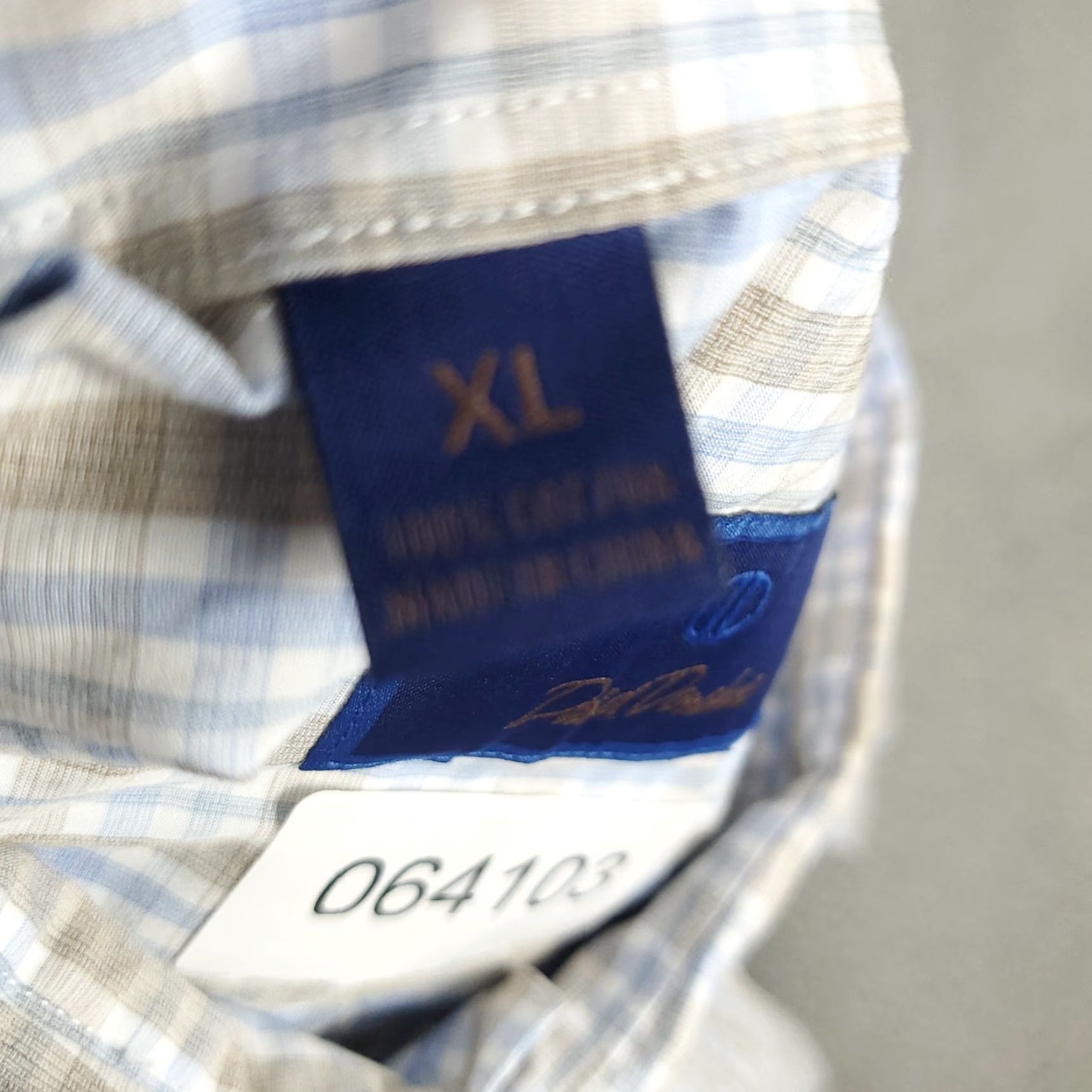 David Donahue David Donahue Shirt Mens XL Blue Beige Plaid Button-Up Long Sleeve Casual Size US XL / EU 56 / 4 - 7 Thumbnail