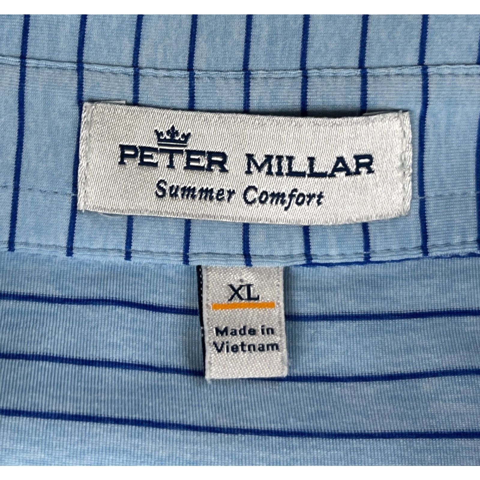 Peter Millar Peter Millar Summer Comfort Crafty Performance Jersey Polo Shirt XL Men Blue Striped Short Sleeve Size US XL / EU 56 / 4 - 5 Thumbnail
