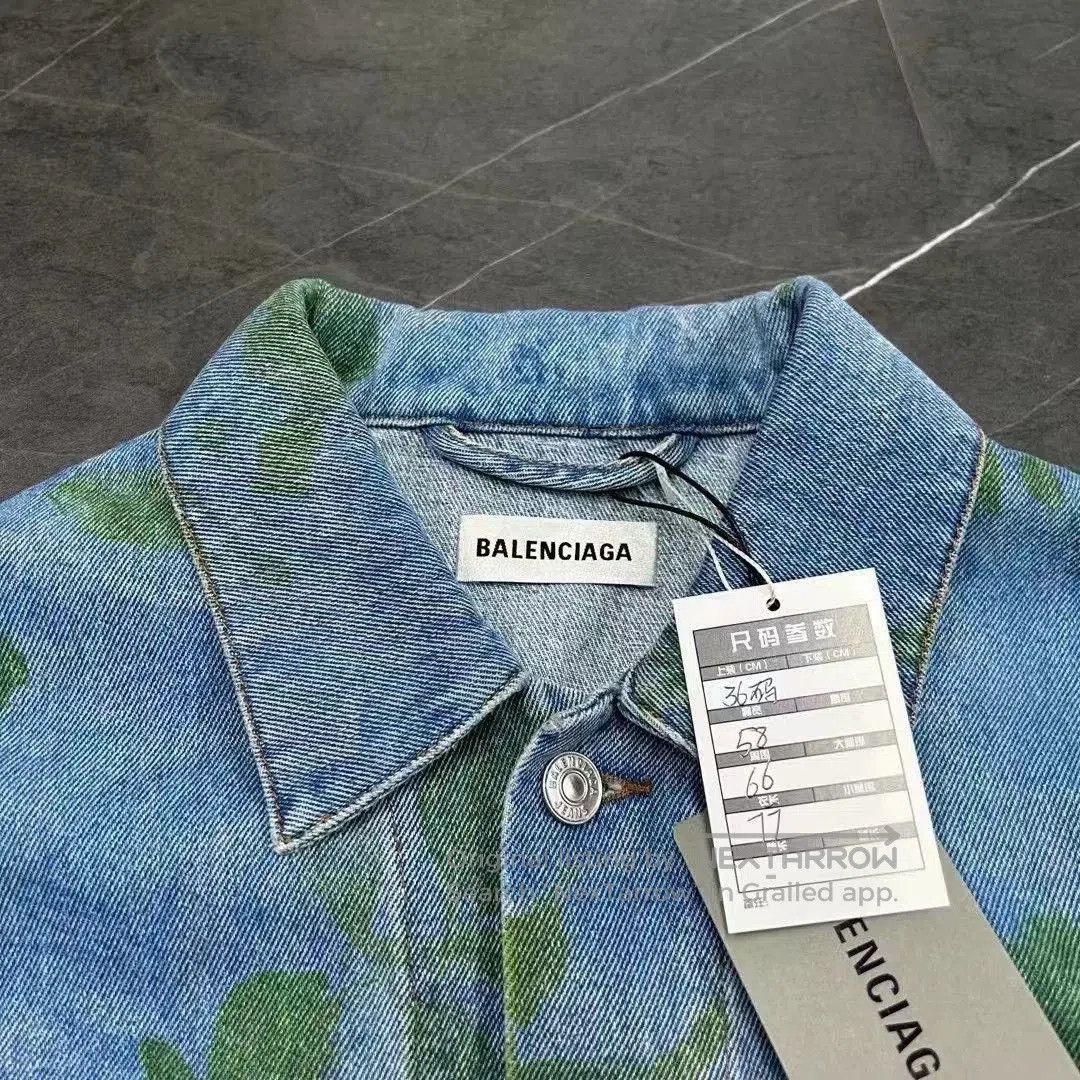 Balenciaga Balenciaga Moss Print Denim Jacket. Size US S / EU 44-46 / 1 - 6 Thumbnail