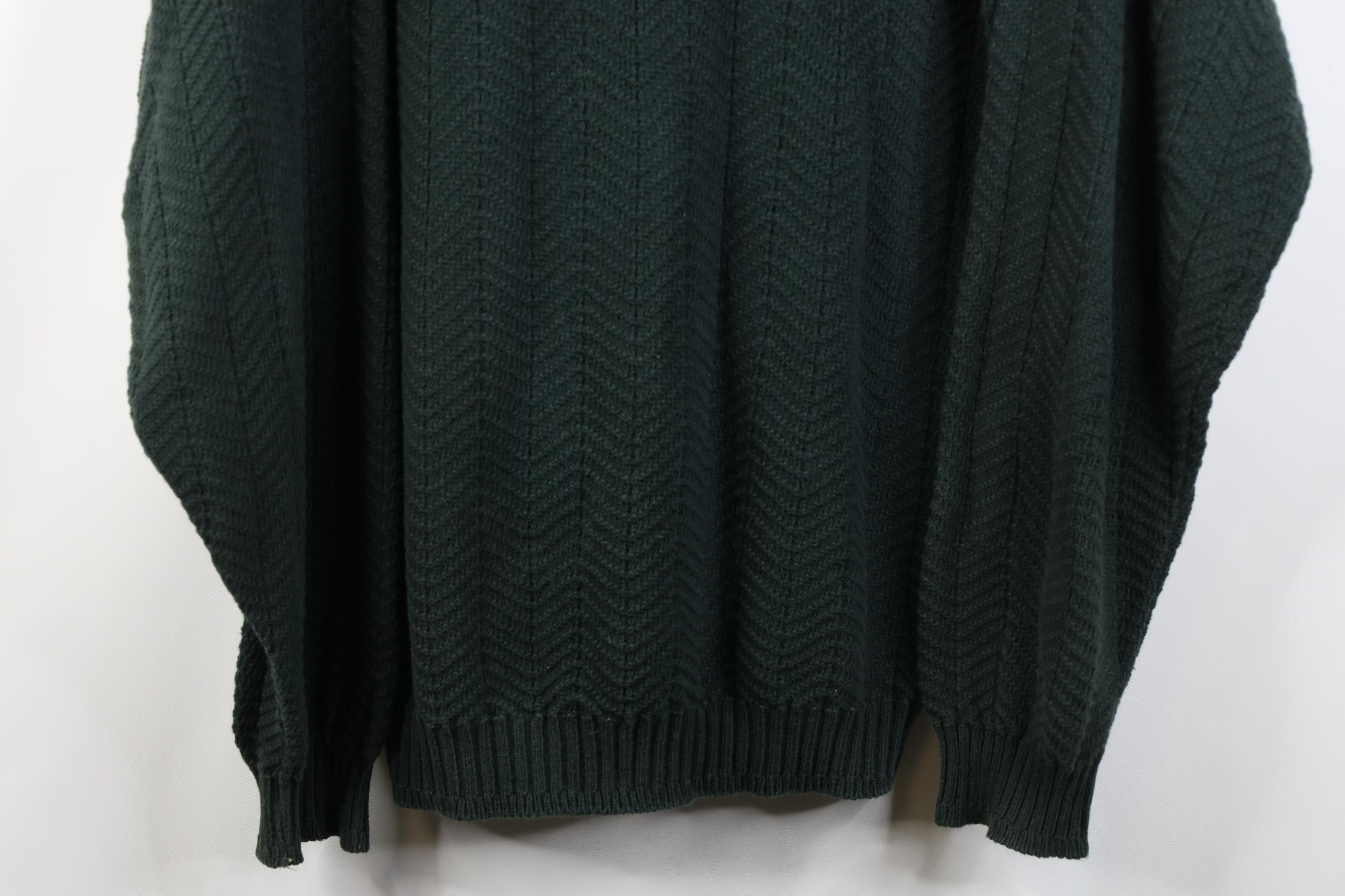 Vintage Vintage 90s Streetwear Cotton Knit Sweater Green USA Size US L / EU 52-54 / 3 - 3 Thumbnail
