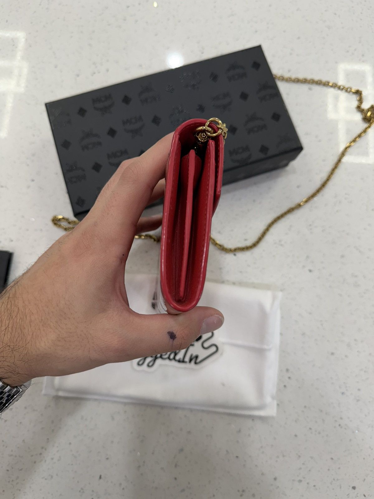 MCM MCM Patent Wallet On Chain Size ONE SIZE - 7 Thumbnail
