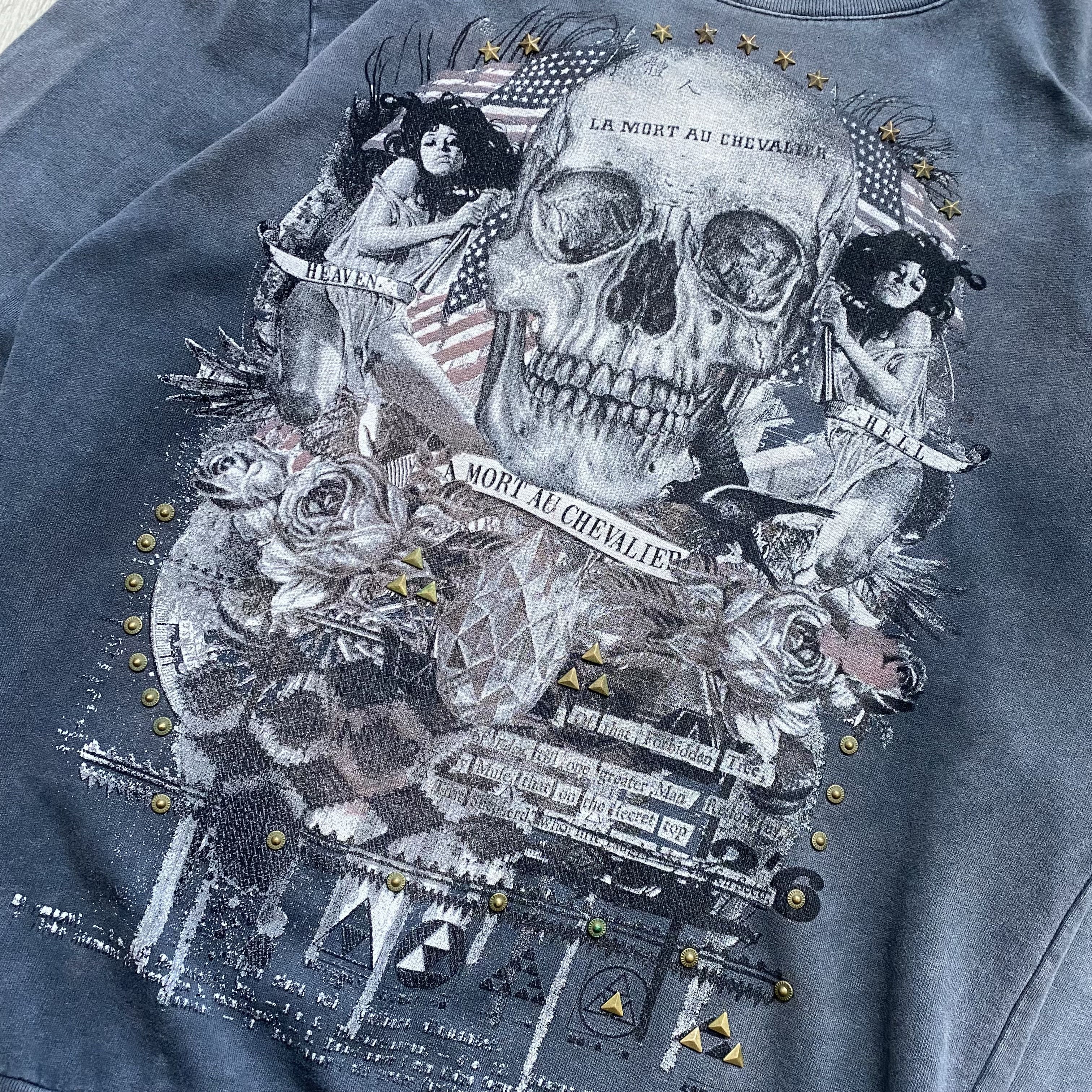 If Six Was Nine Vintage Affliction Style Skul Sweatshirt Y2K opium Size US M / EU 48-50 / 2 - 4 Thumbnail