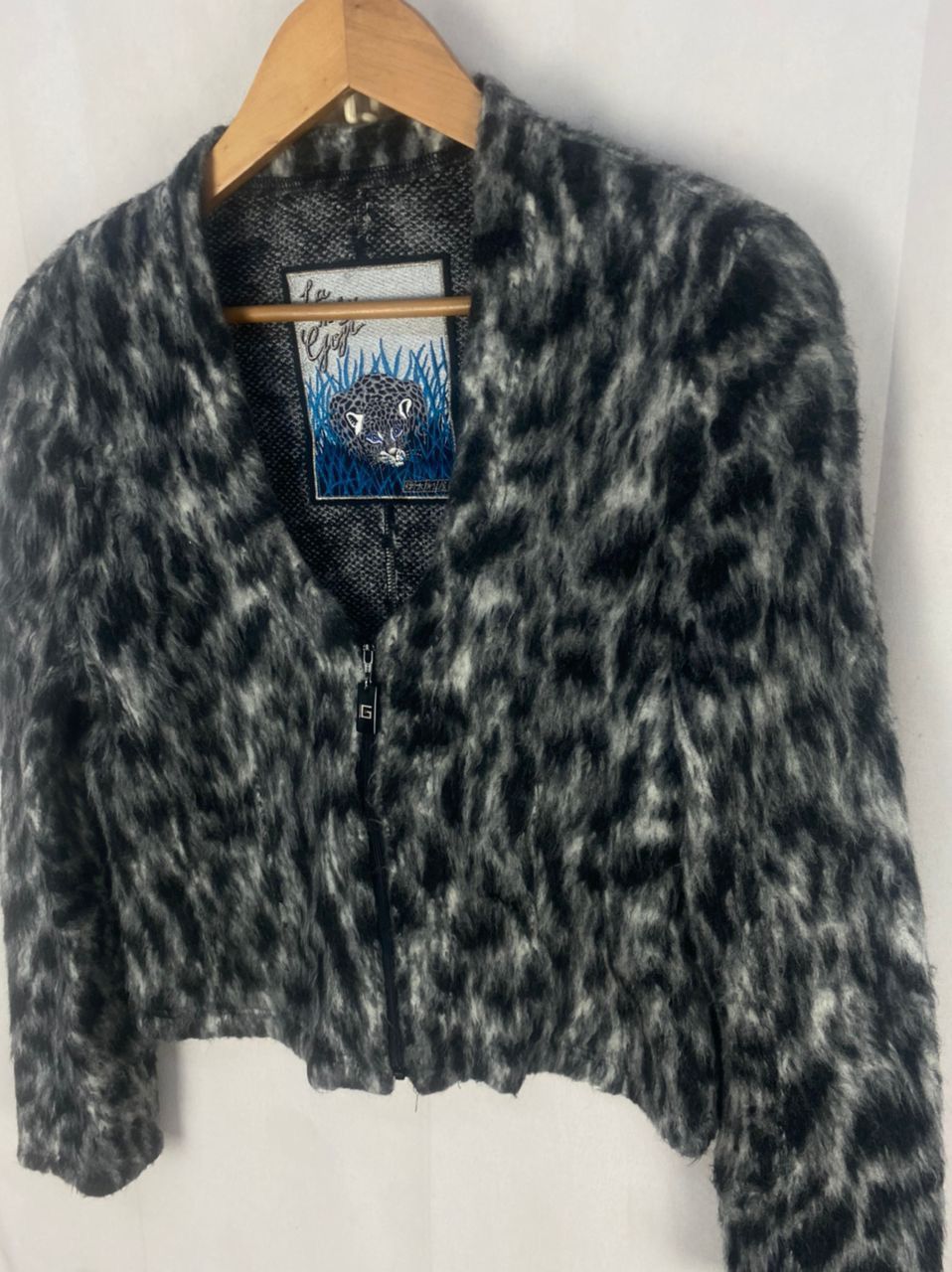 Japanese Brand Leopard wool cardigan croptop jacket Size S / US 4 / IT 40 - 4 Thumbnail