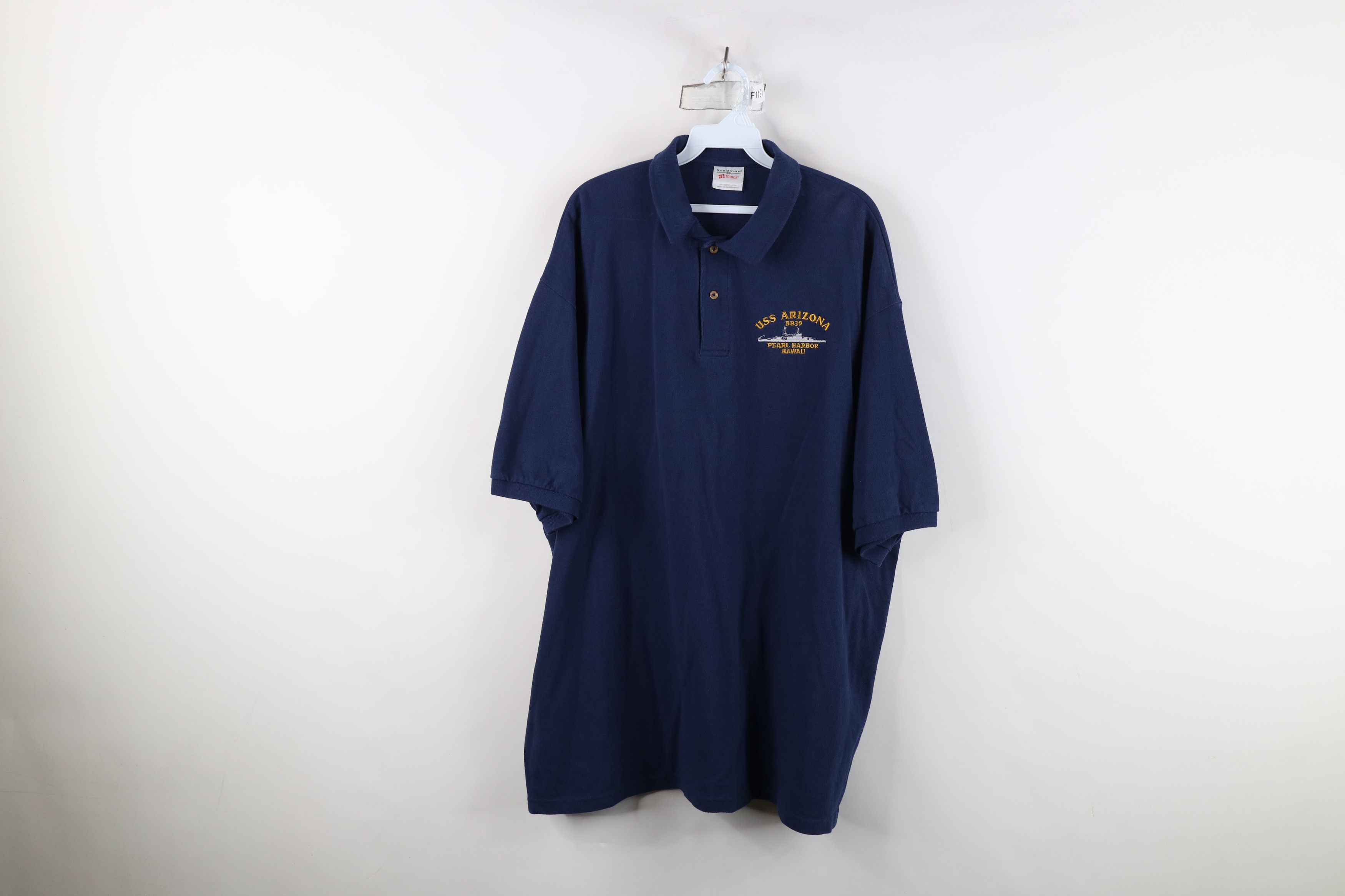 Vintage Vintage USS Arizona BB39 Pearl Harbor Hawaii Polo Shirt Size US XL / EU 56 / 4 - 1 Thumbnail
