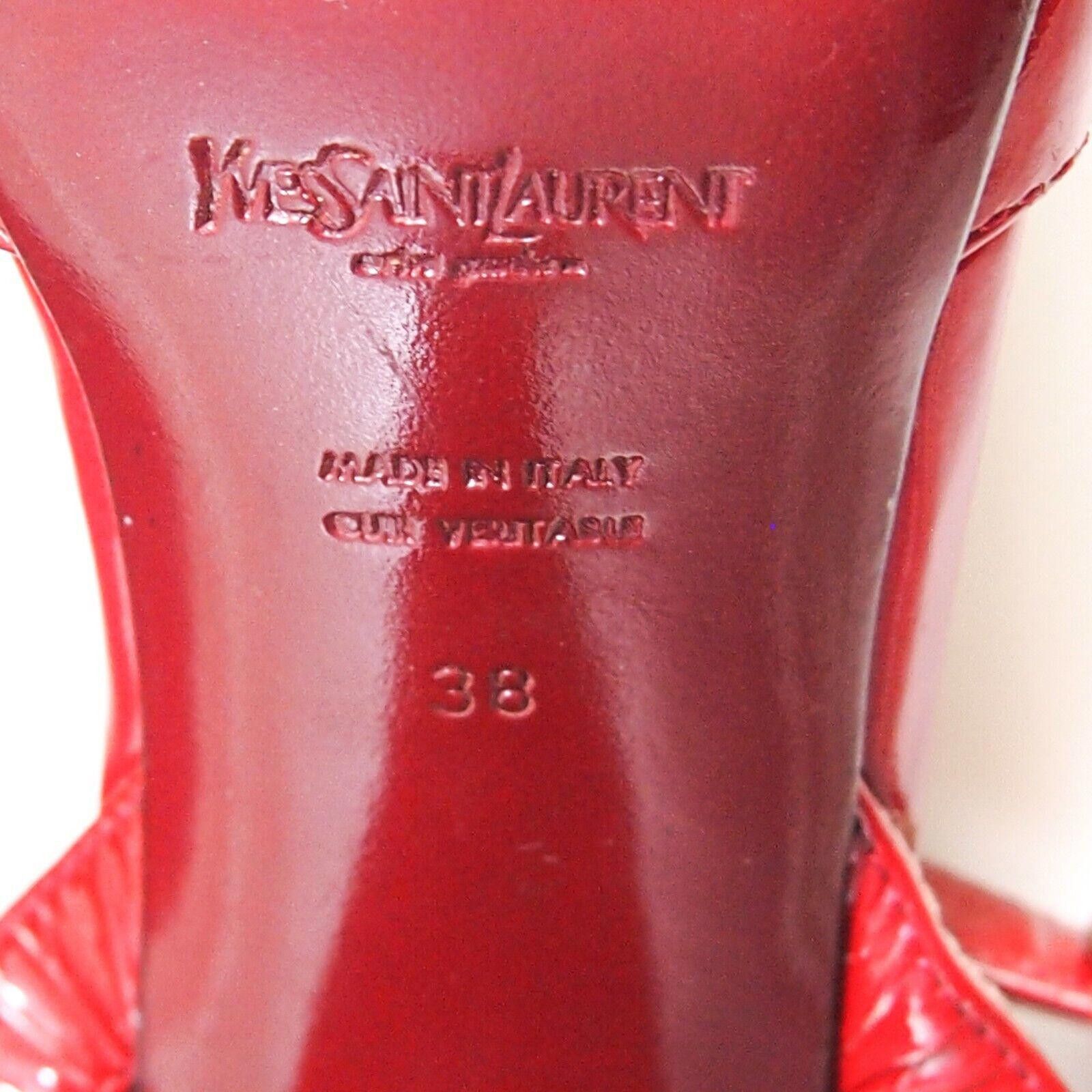 Yves Saint Laurent YSL Saint Laurent Heels Red Patent Leather US 8 EU 38 Size US 8 / IT 38 - 8 Thumbnail
