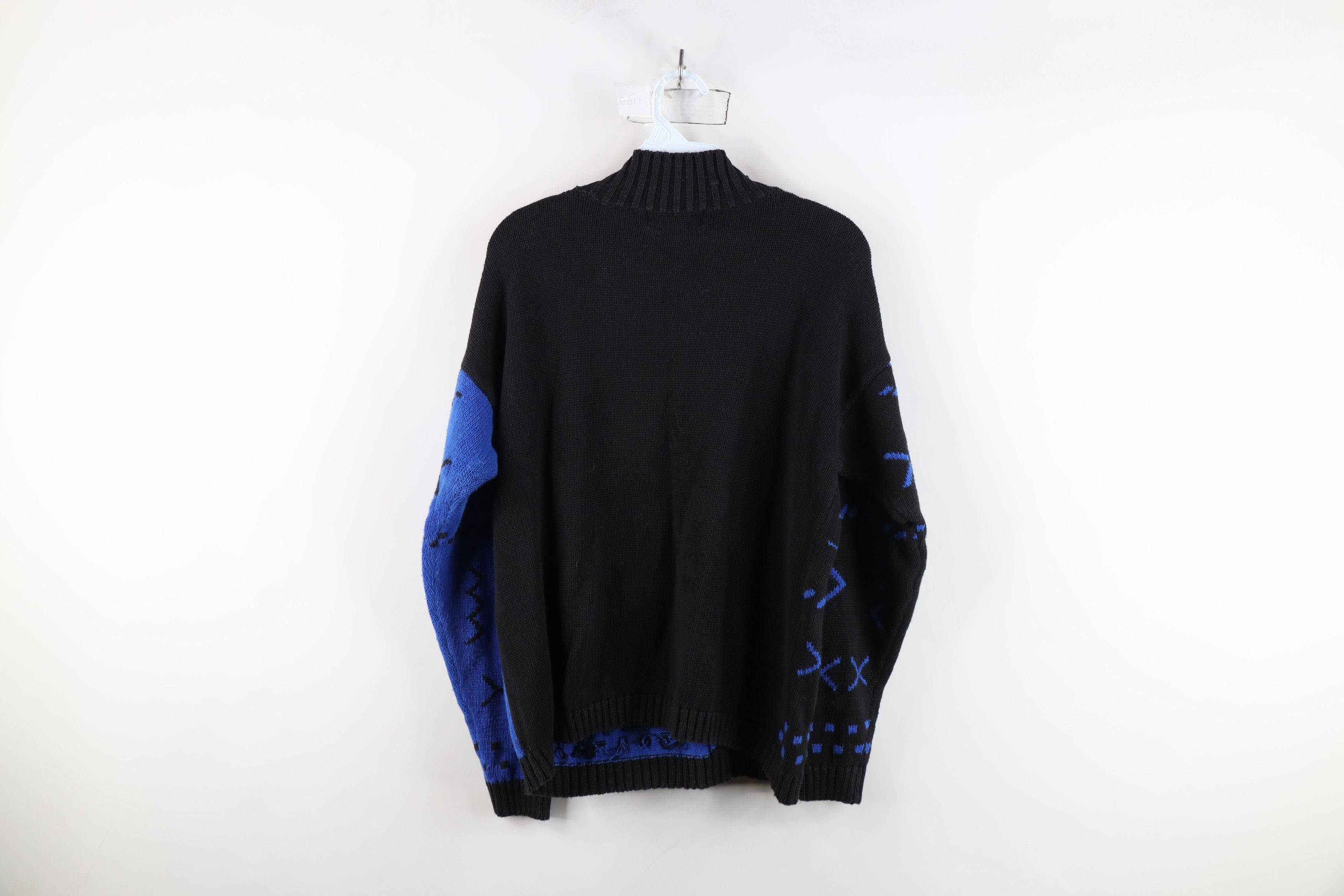 Vintage Vintage 90s Streetwear Geometric Knit Mock Neck Sweater Size M / US 6-8 / IT 42-44 - 12 Thumbnail