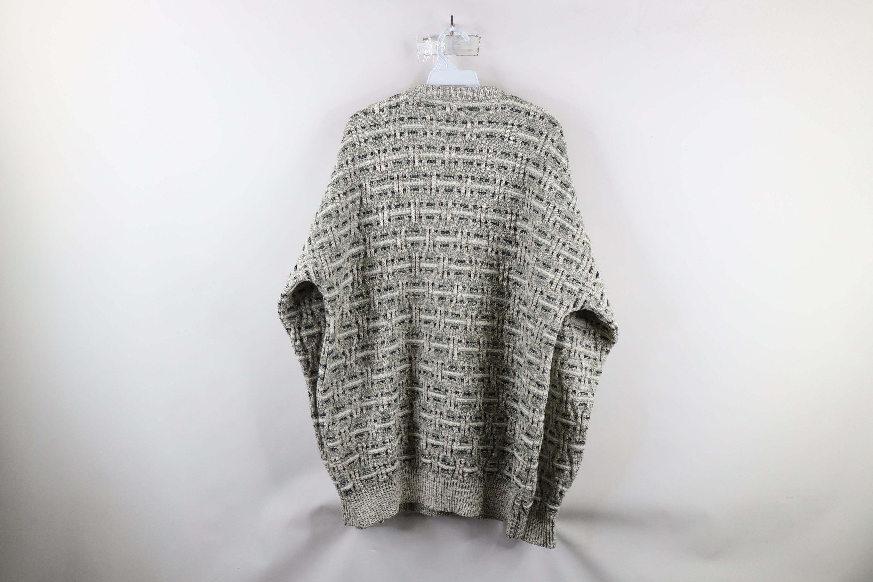 Vintage Vintage 90s Streetwear Cross Weave Knit Crewneck Dad Sweater Size US XL / EU 56 / 4 - 6 Thumbnail