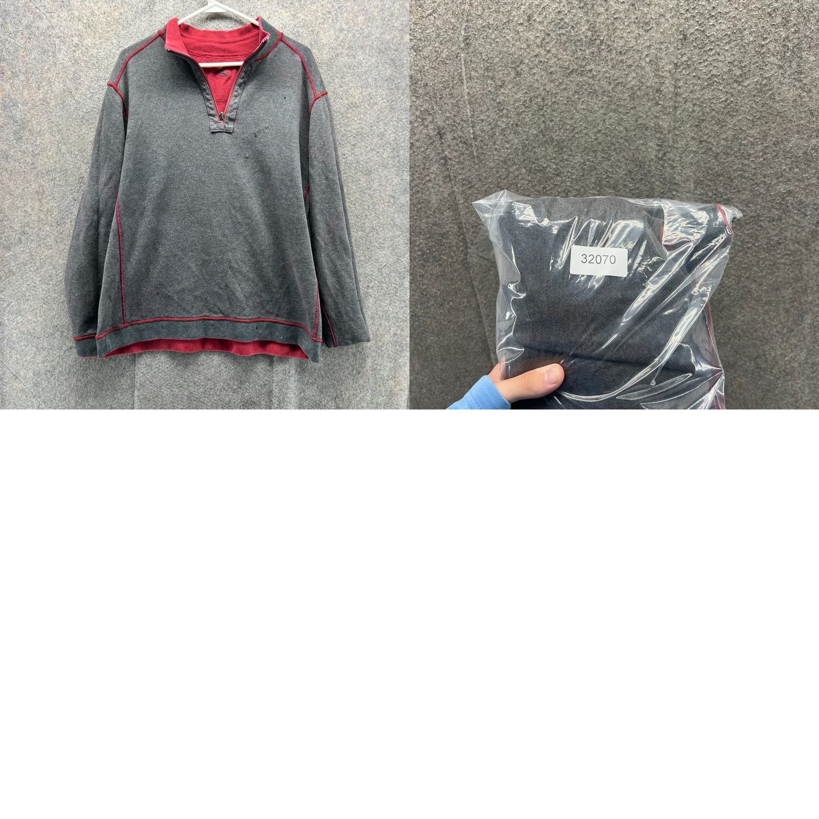 Tommy Bahama Tommy Bahama Pullover Mens XL Red Color Reversible Cotton Sweatshirt Mock Neck Zip (Quarter Zip) Size US XL / EU 56 / 4 - 9 Thumbnail