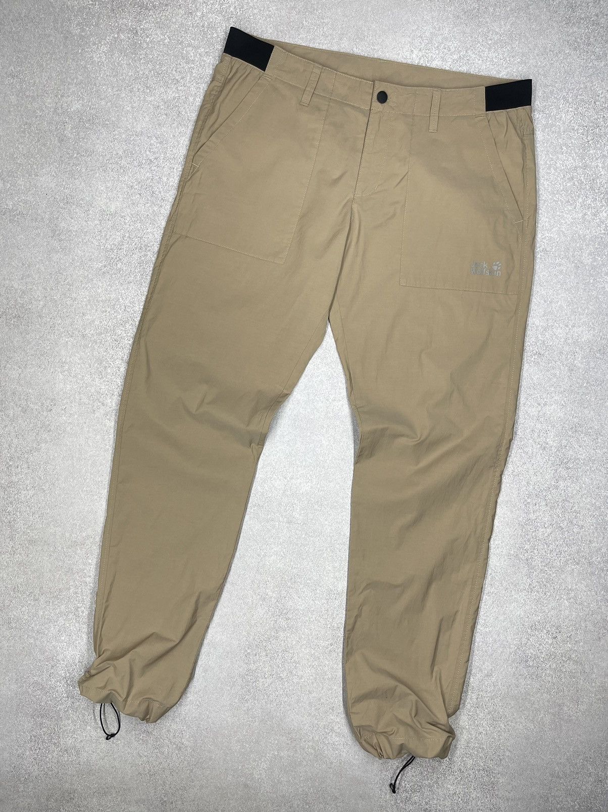Mens Jack Wolfskin Pants Beige Outdoor Multipocket Y2K