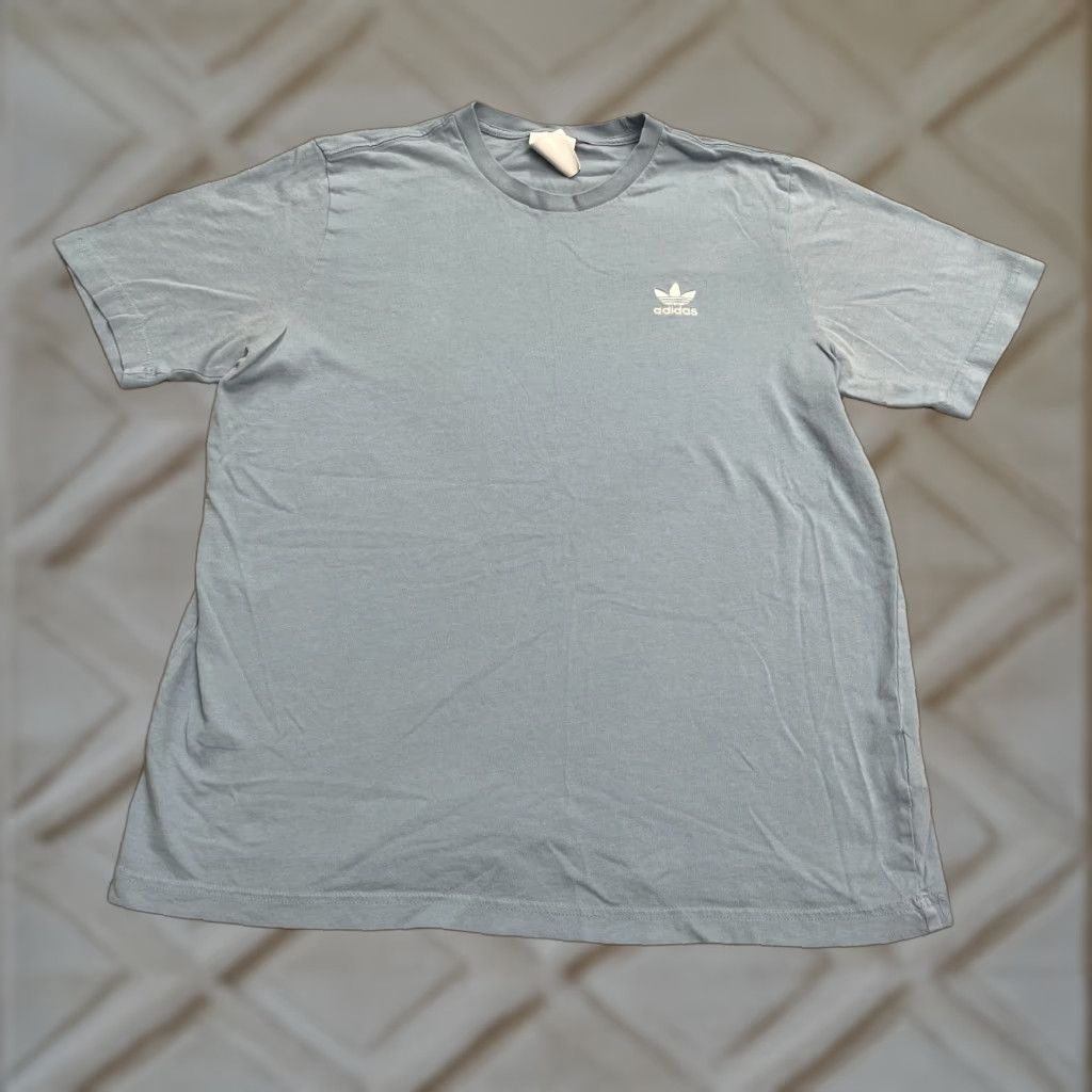 Adidas Adidas Logo T-Shirt Mens Large Light Blue Cotton Crew Neck Short Sleeve Essential Tee Size US L / EU 52-54 / 3 - 1 Thumbnail