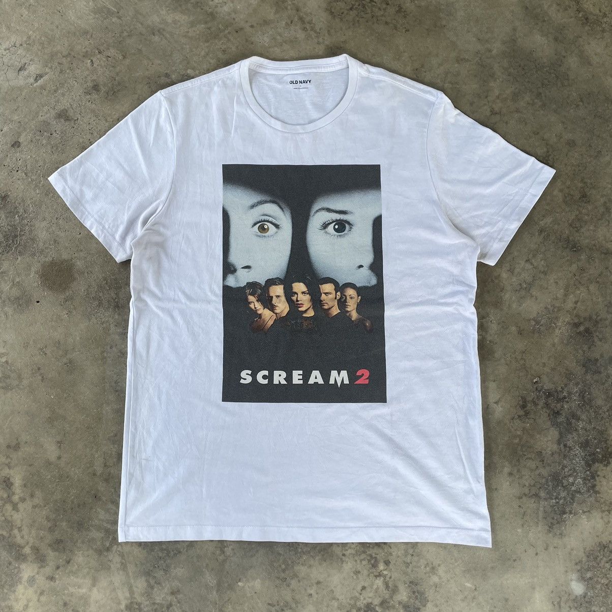 image of Scream 2 Horror Thriller Movie Promo Tee in Grey, Men's (Size Large)