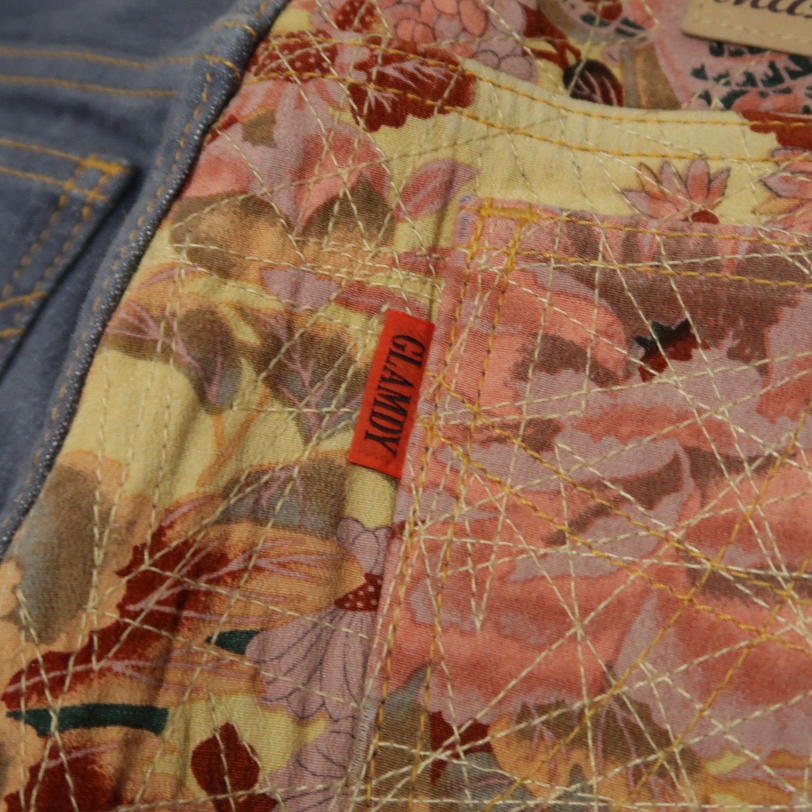 Japanese Brand 1990s Vintage Glamdy Karakuri Tamashii Boro Denim Floral Size US 30 / EU 46 - 11 Thumbnail