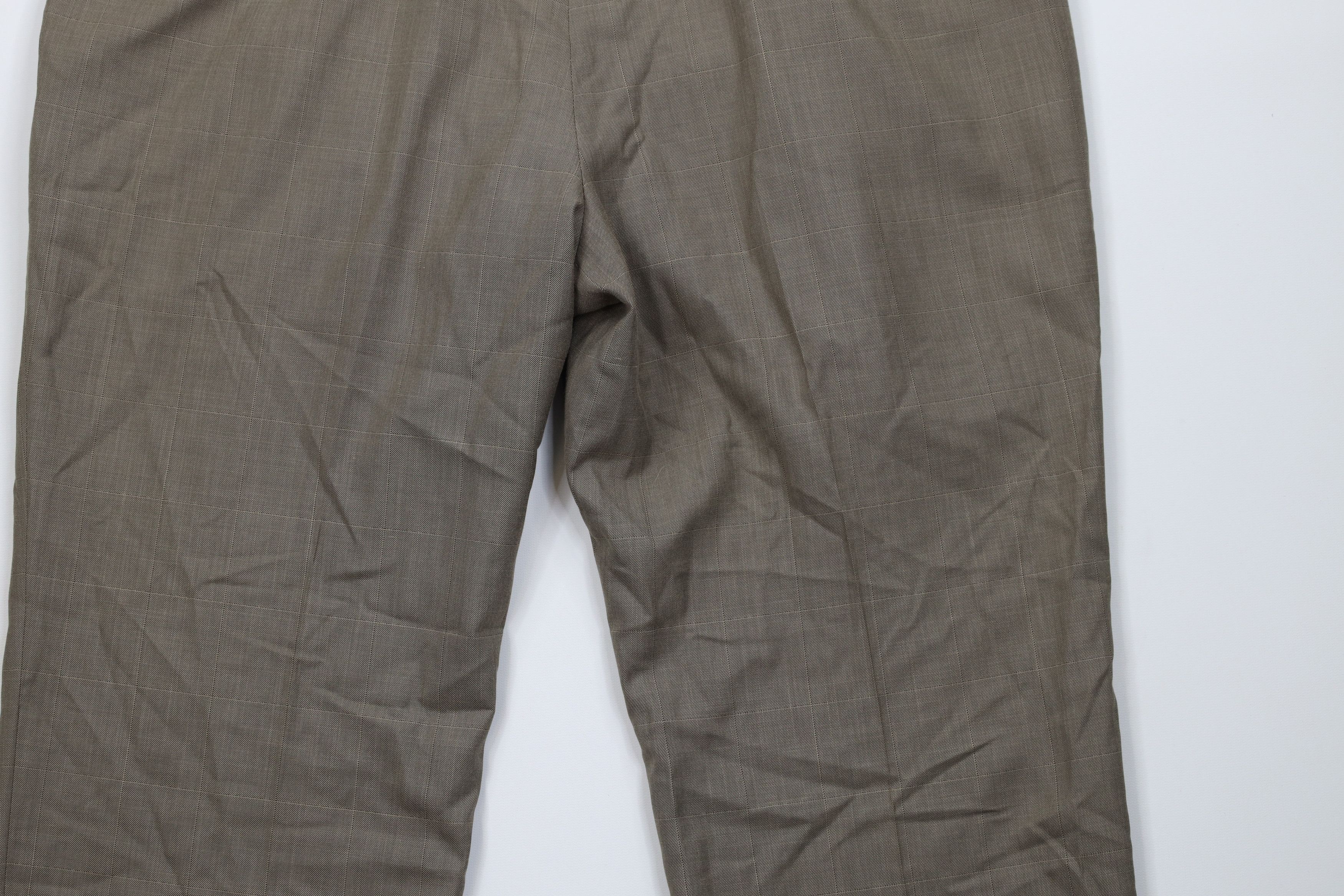 Ralph Lauren Vintage Ralph Lauren Knit Wide Leg Chino Pants Beige Plaid Size US 38 / EU 54 - 10 Thumbnail