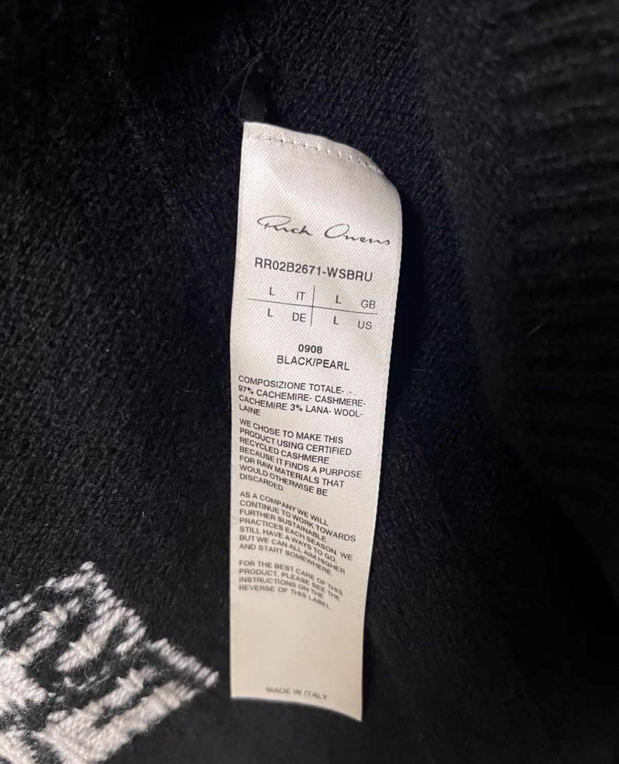 Rick Owens Rick Owens Mainline Runway Letter Sweater Size US L / EU 52-54 / 3 - 7 Thumbnail