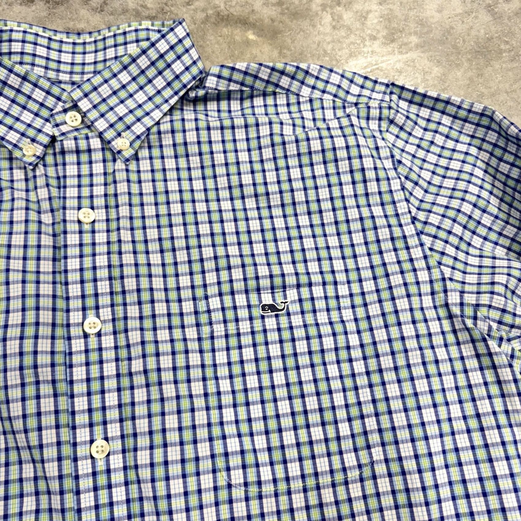 Vineyard Vines Vineyard Vines Shirt Mens XXL Blue Slim Fit Tucker Plaid Button Down Long Sleeve Size US XXL / EU 58 / 5 - 2 Thumbnail