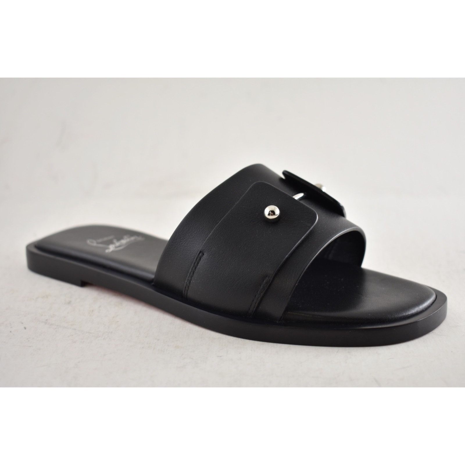 Christian Louboutin Christian Louboutin Chambelimule Flat Black Slide Sandal 38 Size US 7 / IT 37 - 6 Thumbnail