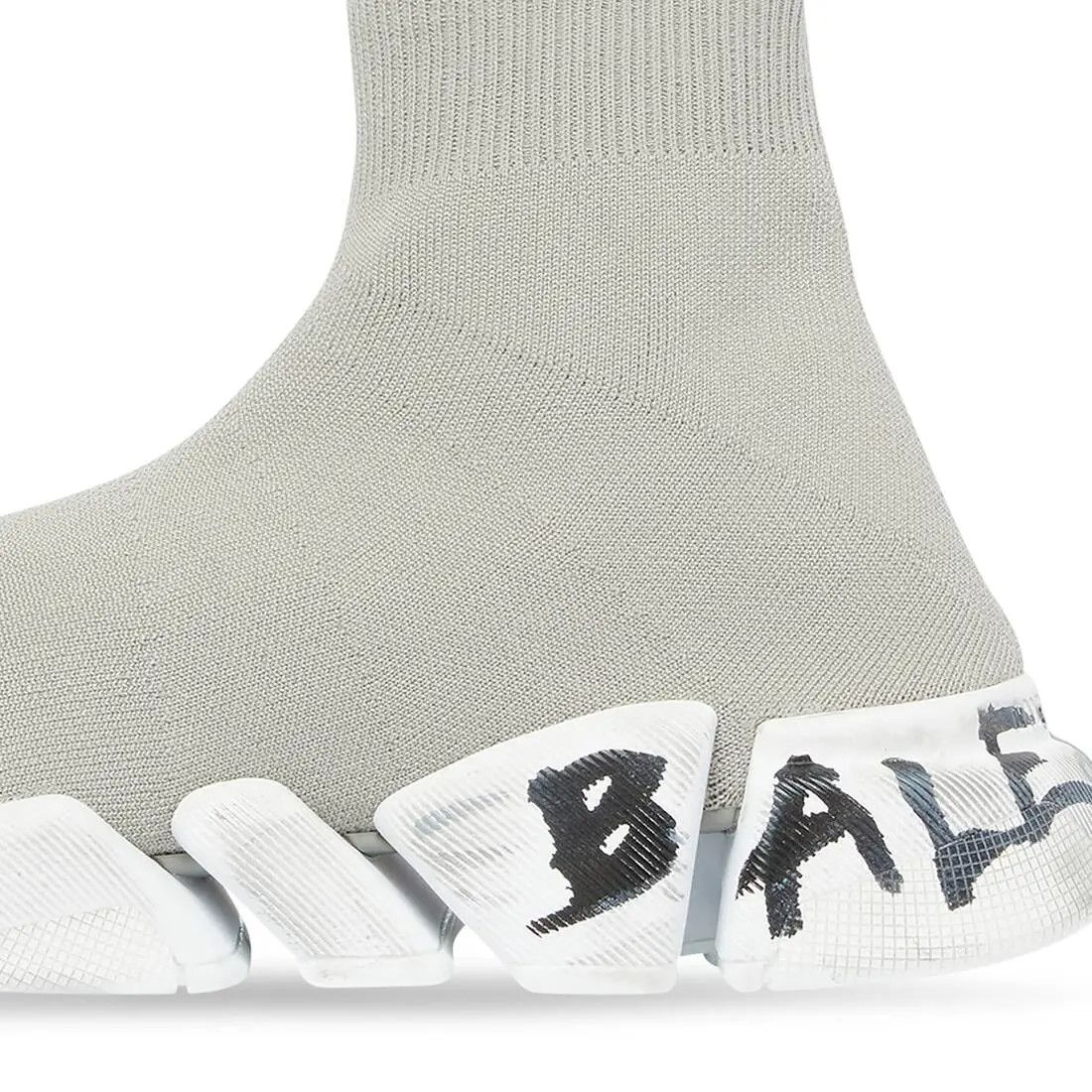 Balenciaga o1srvl11e0426 Speed 2.0 Graffiti Recycled knit Sneakers Grey Size US 13 / EU 46 - 5 Thumbnail