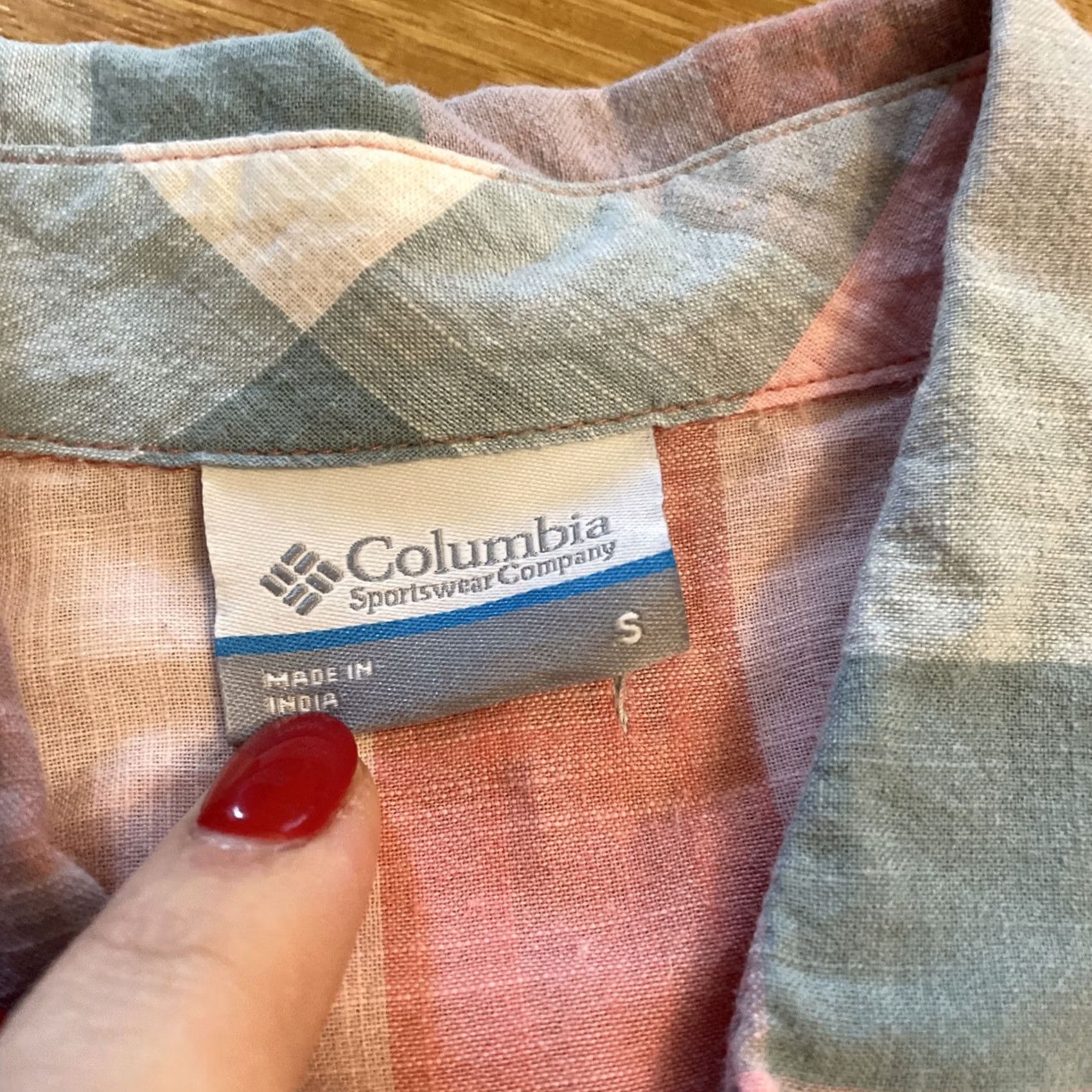 Pinko Columbia Top Women Western Plaid Long Sleeve S Pink Blue Button-Up V-Neck Casual Lightweight Short Description India Size S / US 4 / IT 40 - 3 Thumbnail