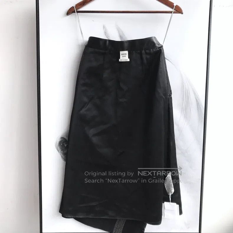 Hermes Hermes Wool and Leather Skirt, Knee-Length Mid-Length Size 42" / US 20 - 4 Thumbnail