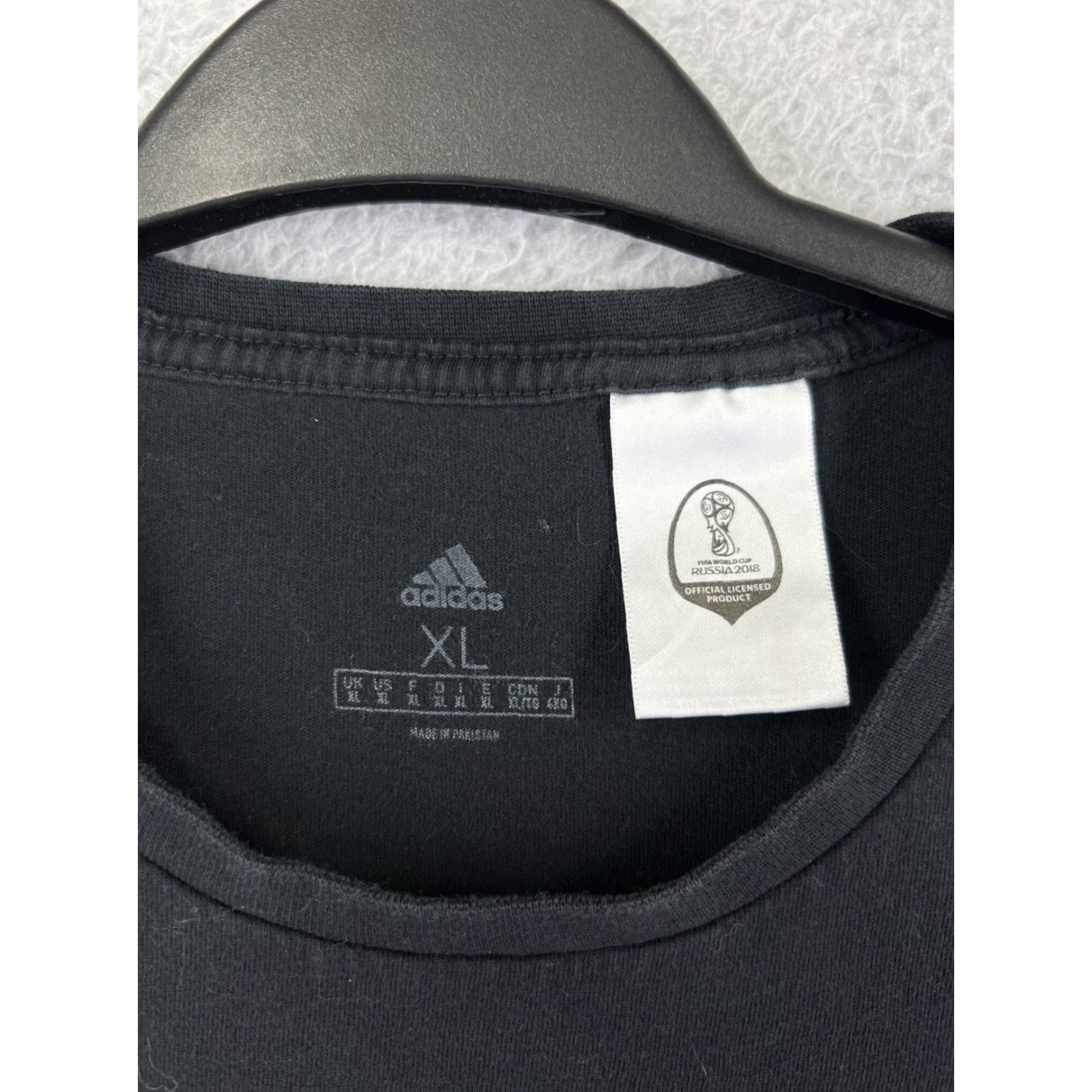 Adidas Adidas Shirt Mens XL Black FIFA World Cup 2018 Russia Soccer Futbol Jersey Graphic Print Team Logo Sports All Seasons Size US XL / EU 56 / 4 - 4 Thumbnail
