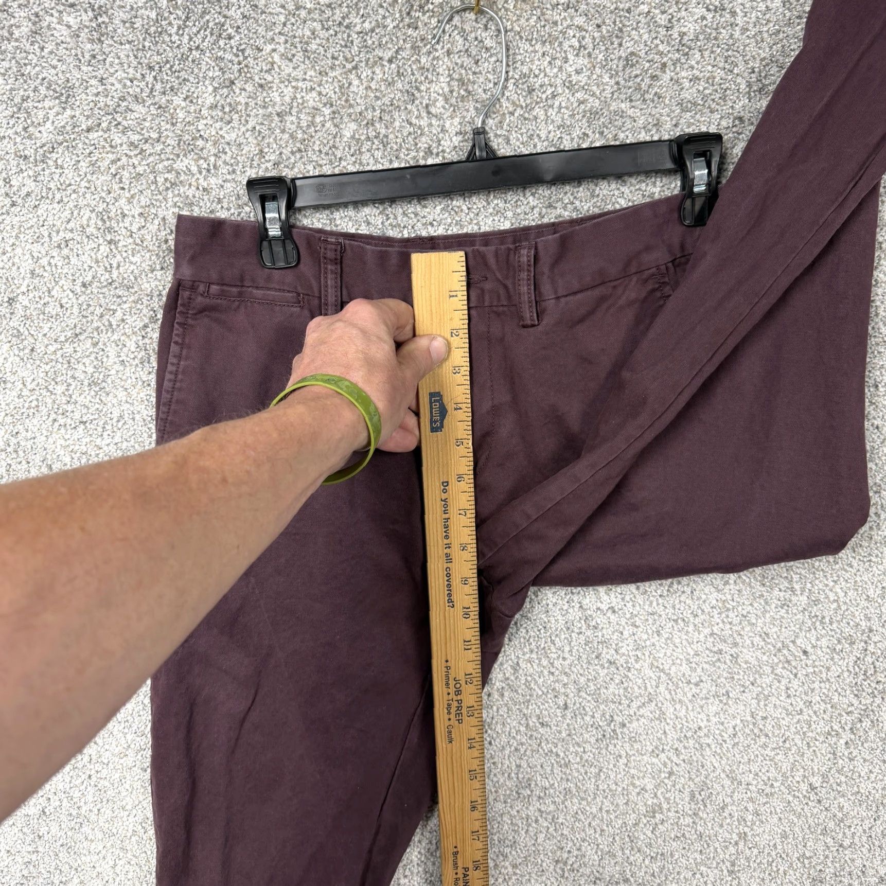 Old Navy Old Navy Chino Pants Mens 29x29 Maroon Slim Fit Utility Khaki Preppy Flat Front Size US 29 - 5 Thumbnail