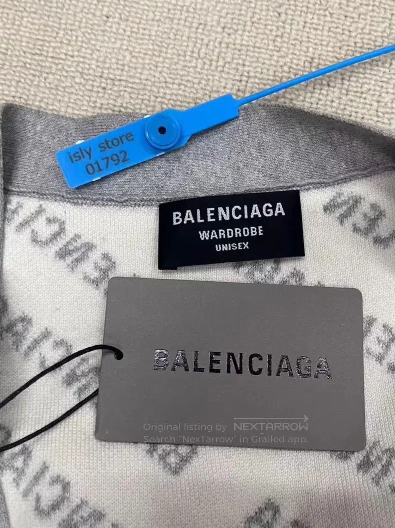 Balenciaga Balenciaga Allover Logo Open Cardigan. Size US S / EU 44-46 / 1 - 4 Thumbnail