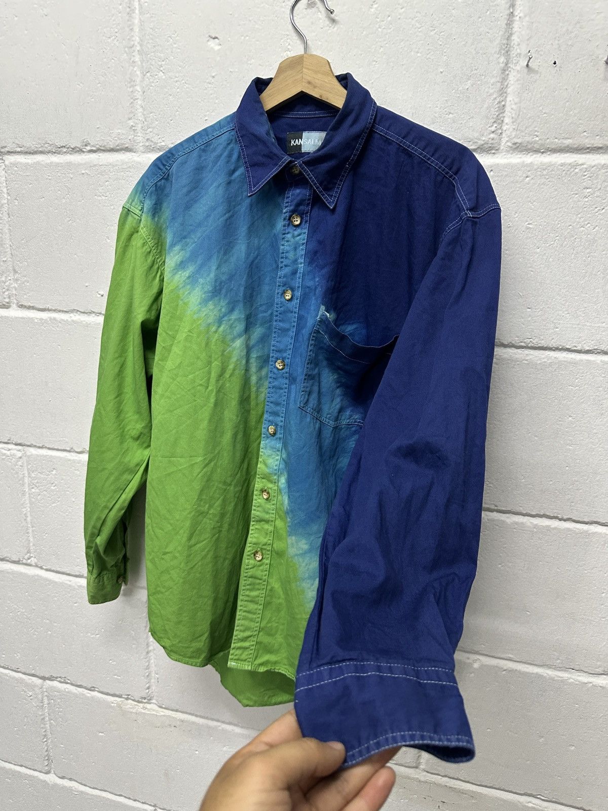 Designer × Kansai Yamamoto 1980- Kansai Man By Kansai Yamamoto Tie-Dye Shirt Size US XL / EU 56 / 4 - 8 Thumbnail