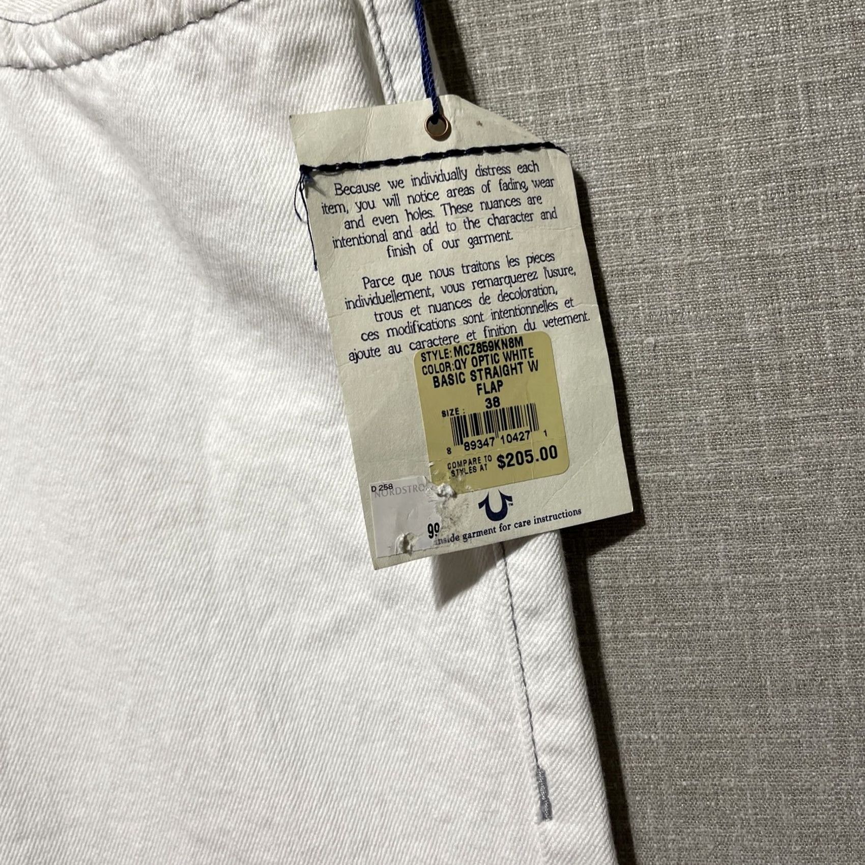True Religion True Religion Jeans Women's Straight 40X31 White Gray Stitch Flap NEW 90s Logo USA Size 26" / US 2 / IT 38 - 7 Thumbnail