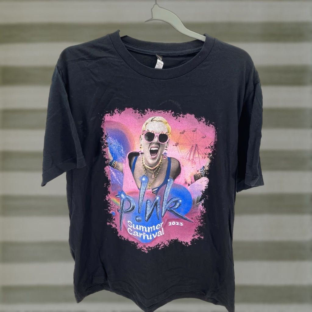 Kotn VINTAGE? Pink Concert Shirt Women XL Black Summer Carnival 2023 Pat Benatar Pullover T-Shirt Crew Neck Short Sleeve Womens Logo Shirt Size XL / US 12-14 / IT 48-50 - 1 Thumbnail