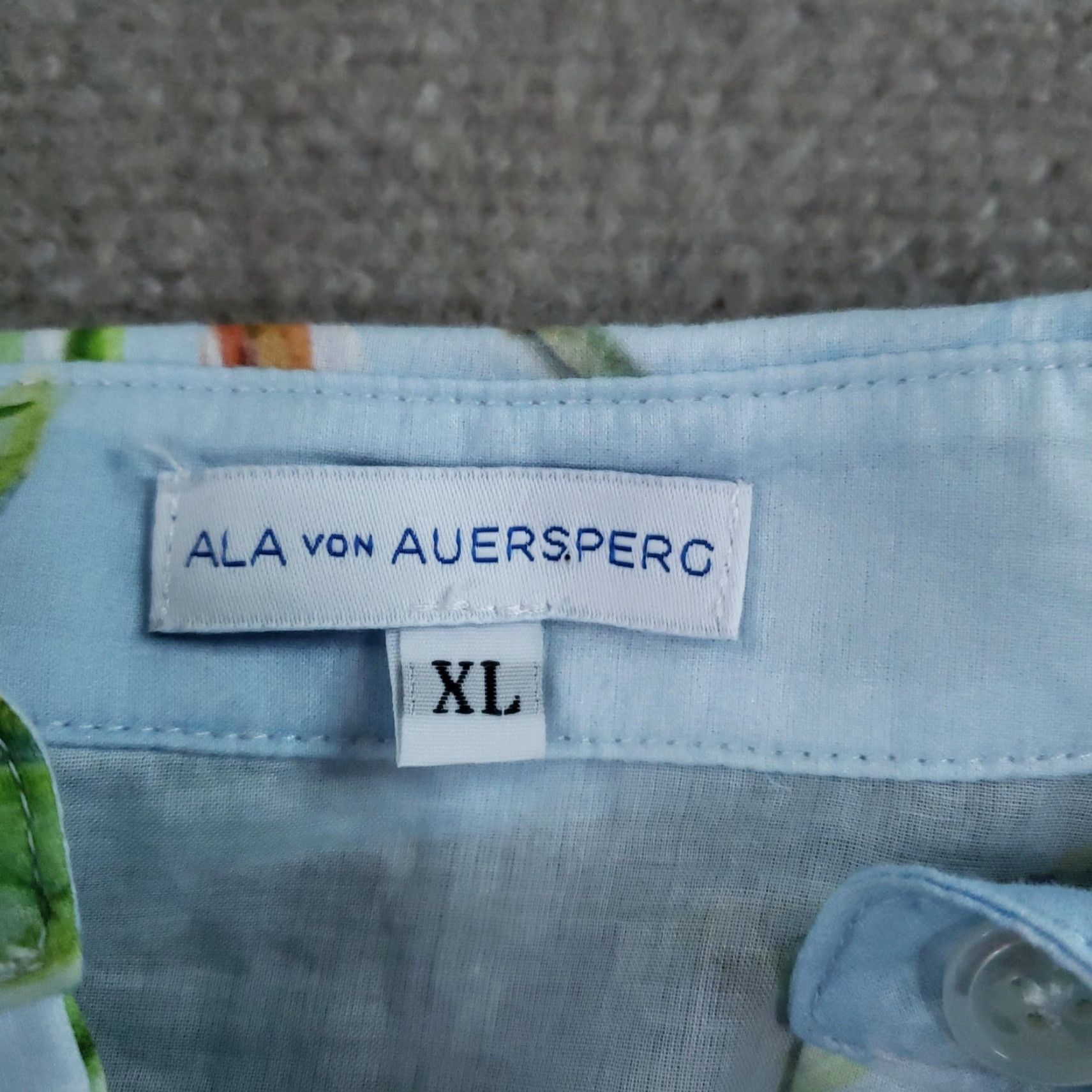 Vintage Ala Von Auersperg Shirt Dress Womens XL Blue Botanical Belted Tunic 100% Cotton Size XL / US 12-14 / IT 48-50 - 6 Thumbnail