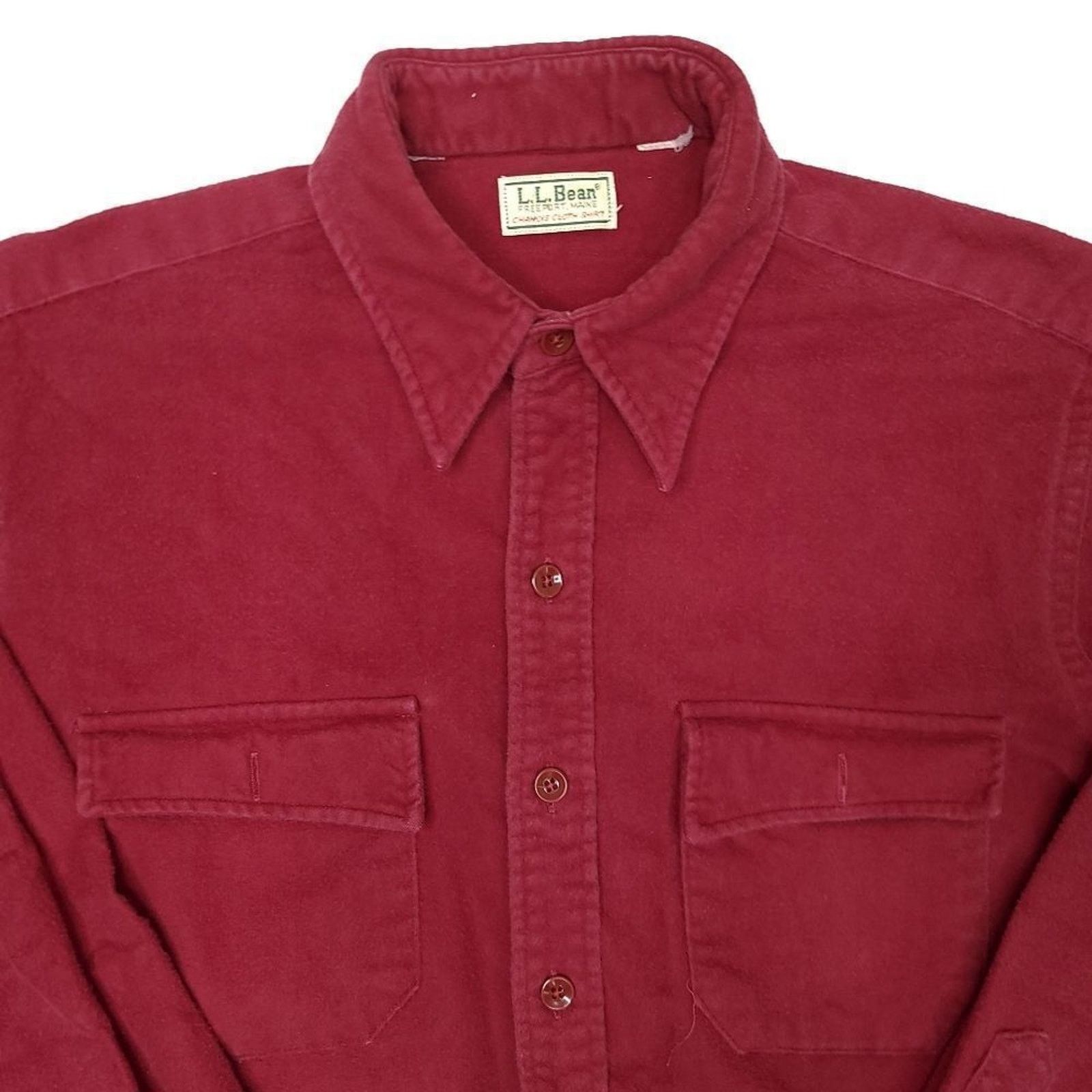 L.L. Bean Vintage LL Chamois Flannel Shirt Mens XL Red USA Outdoors Size US XL / EU 56 / 4 - 2 Thumbnail